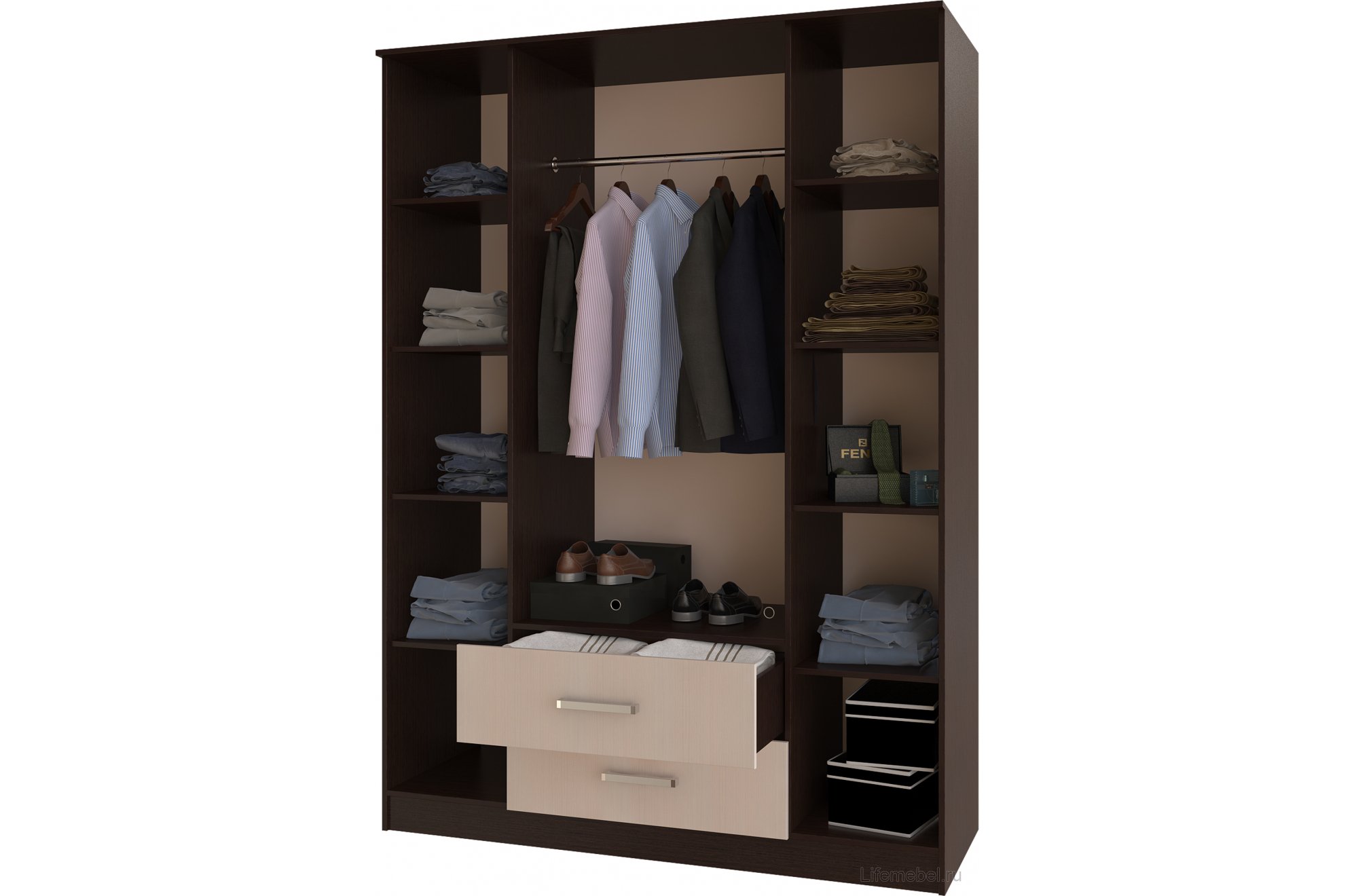 Шкаф четырехдверный Фиеста венге / лоредо