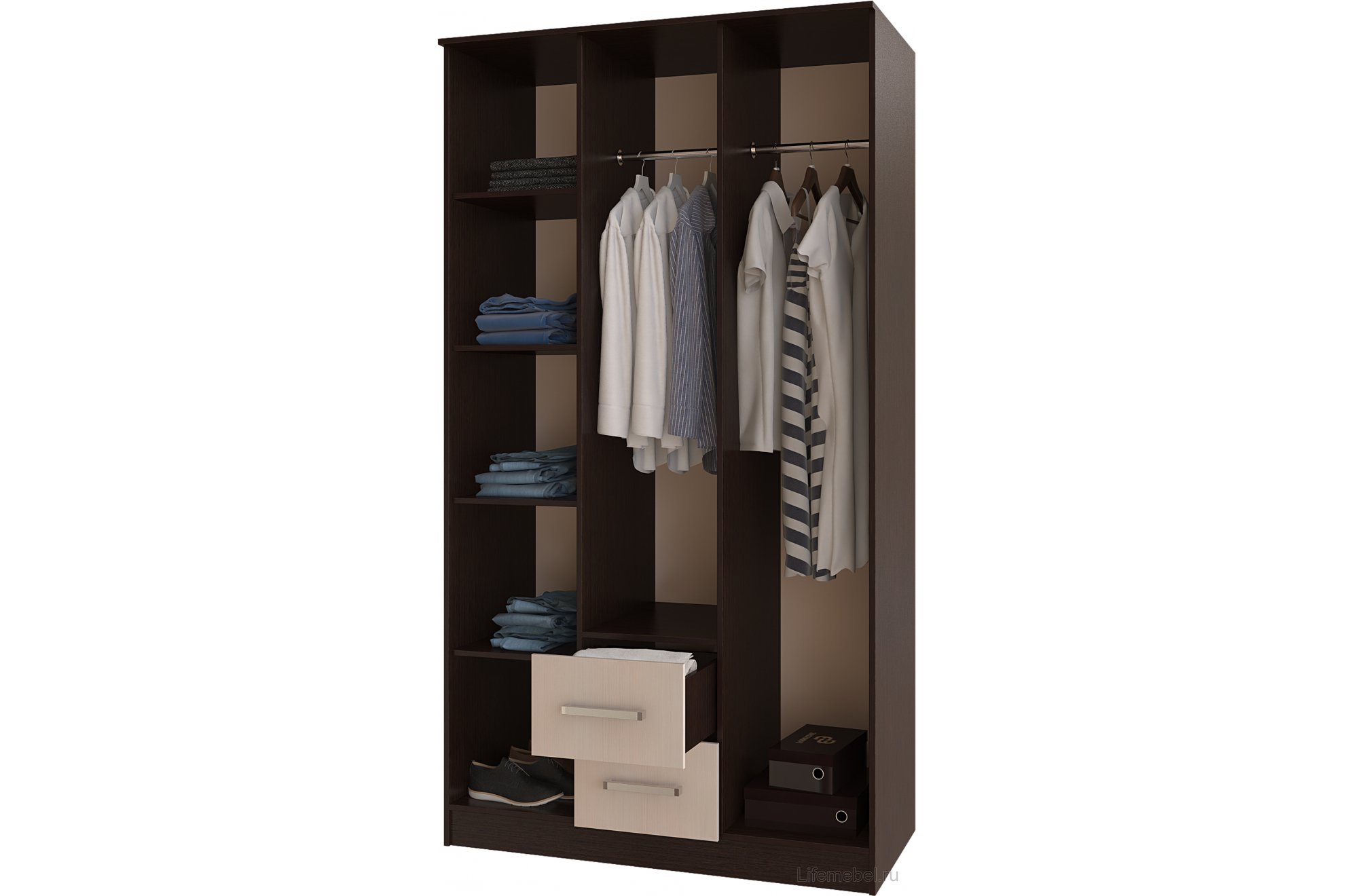 Шкаф трехдверный Фиеста венге / лоредо