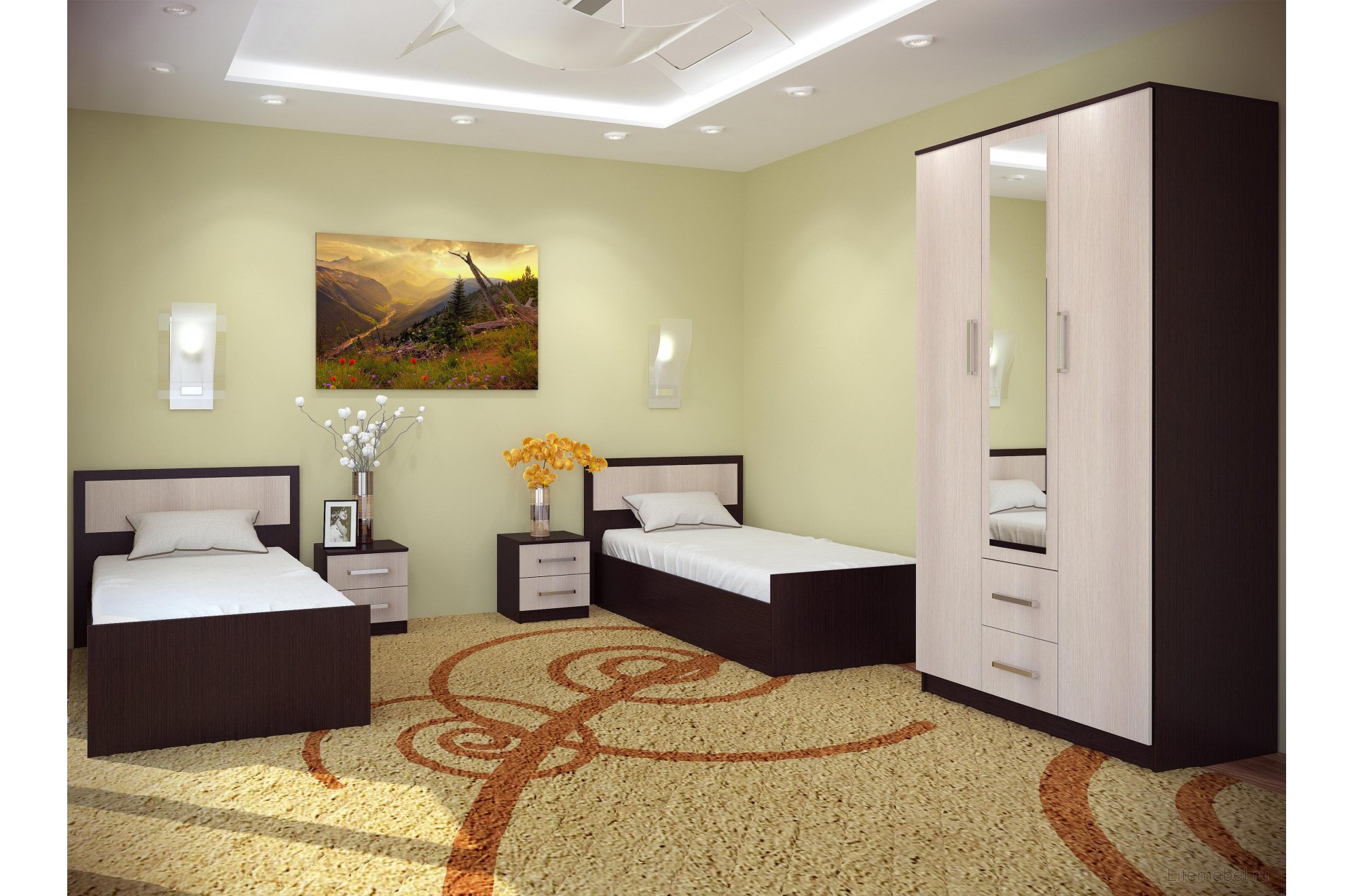 Шкаф трехдверный Фиеста венге / лоредо