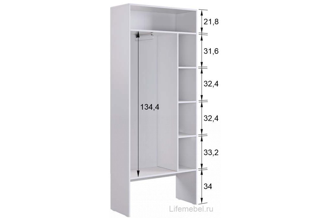 Шкаф Баско L800 белое дерево