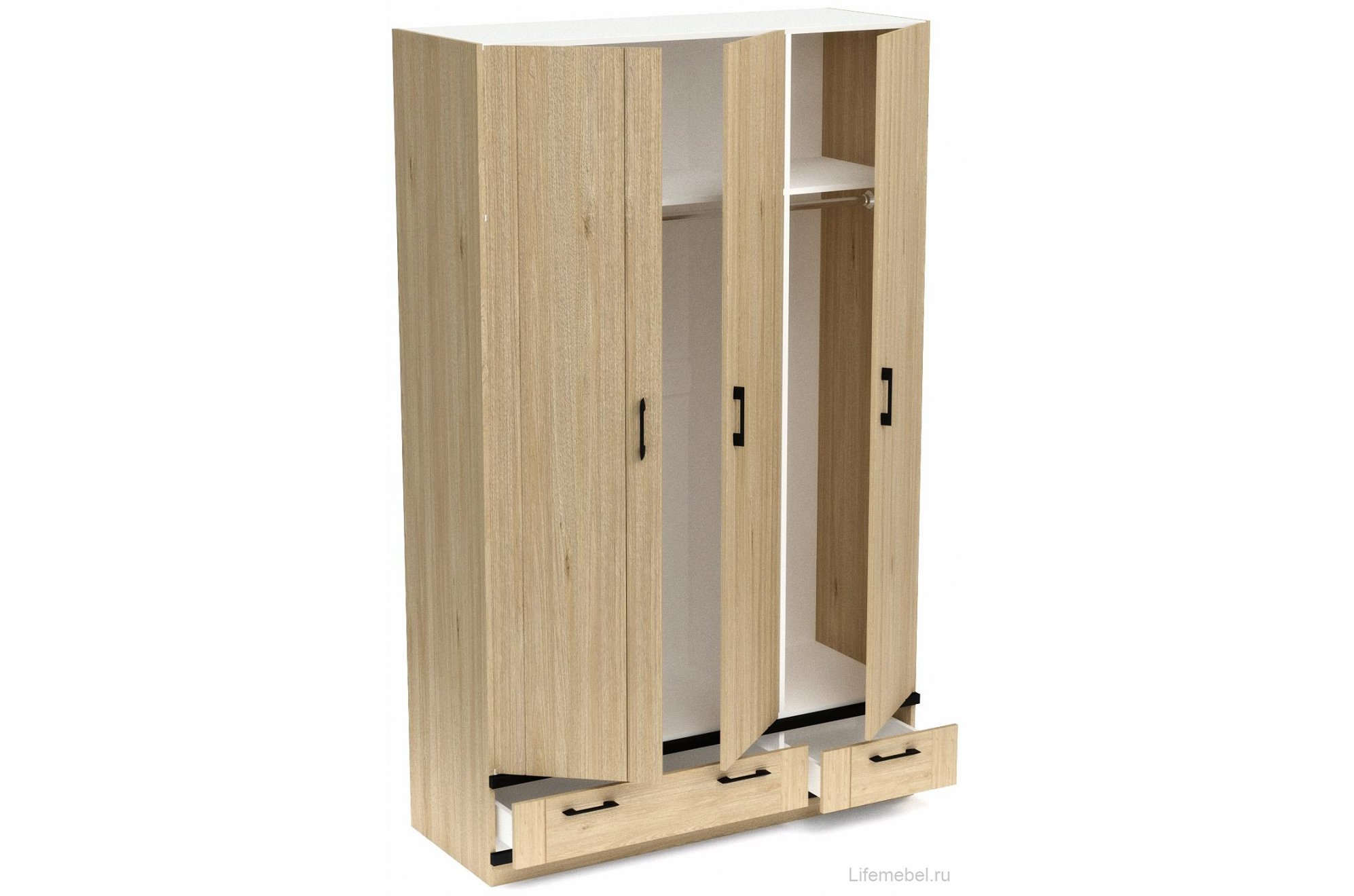 Шкаф Бостон трехдверный гикори джексон