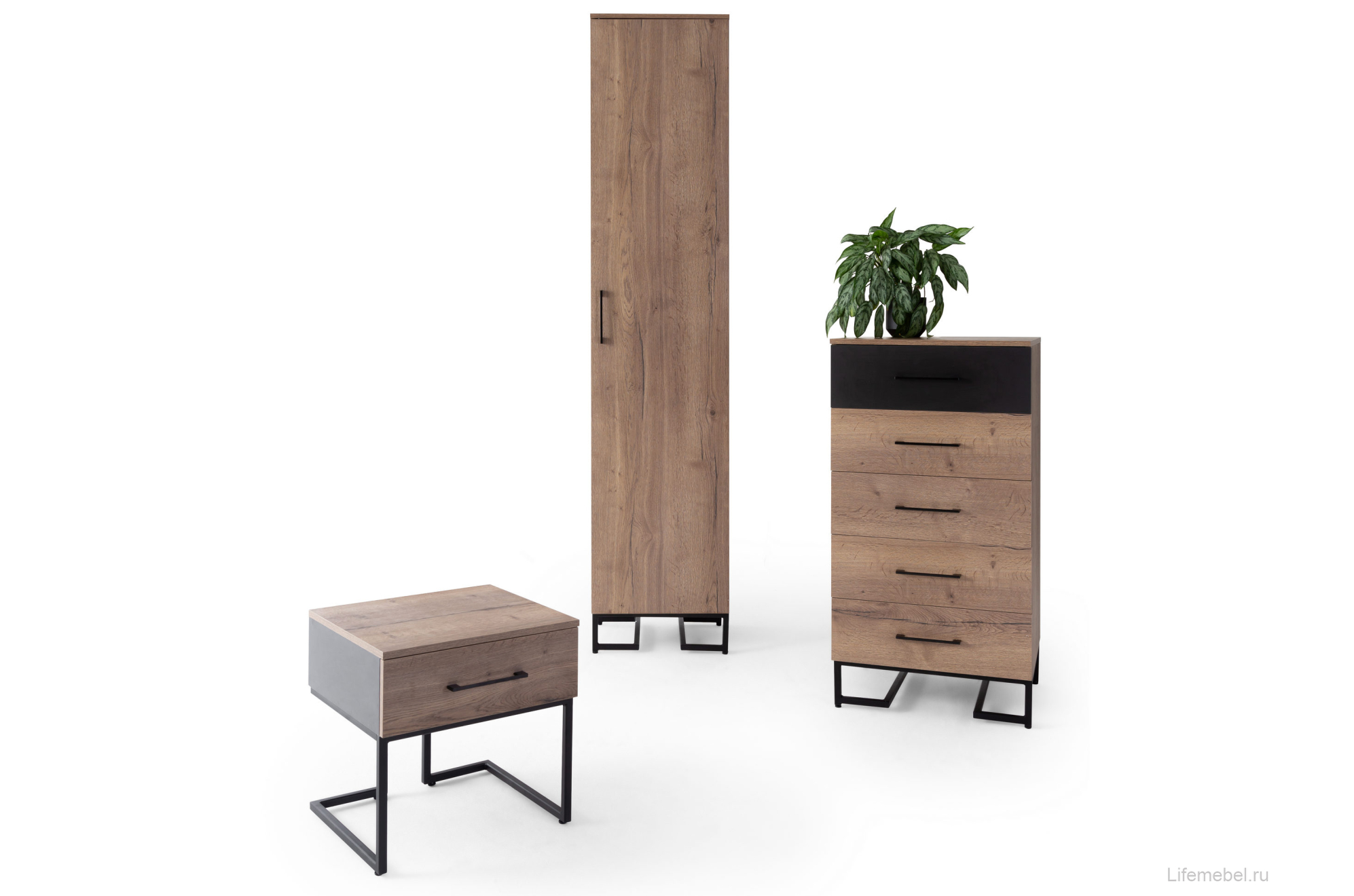 Шкаф Loft дуб табак / графит