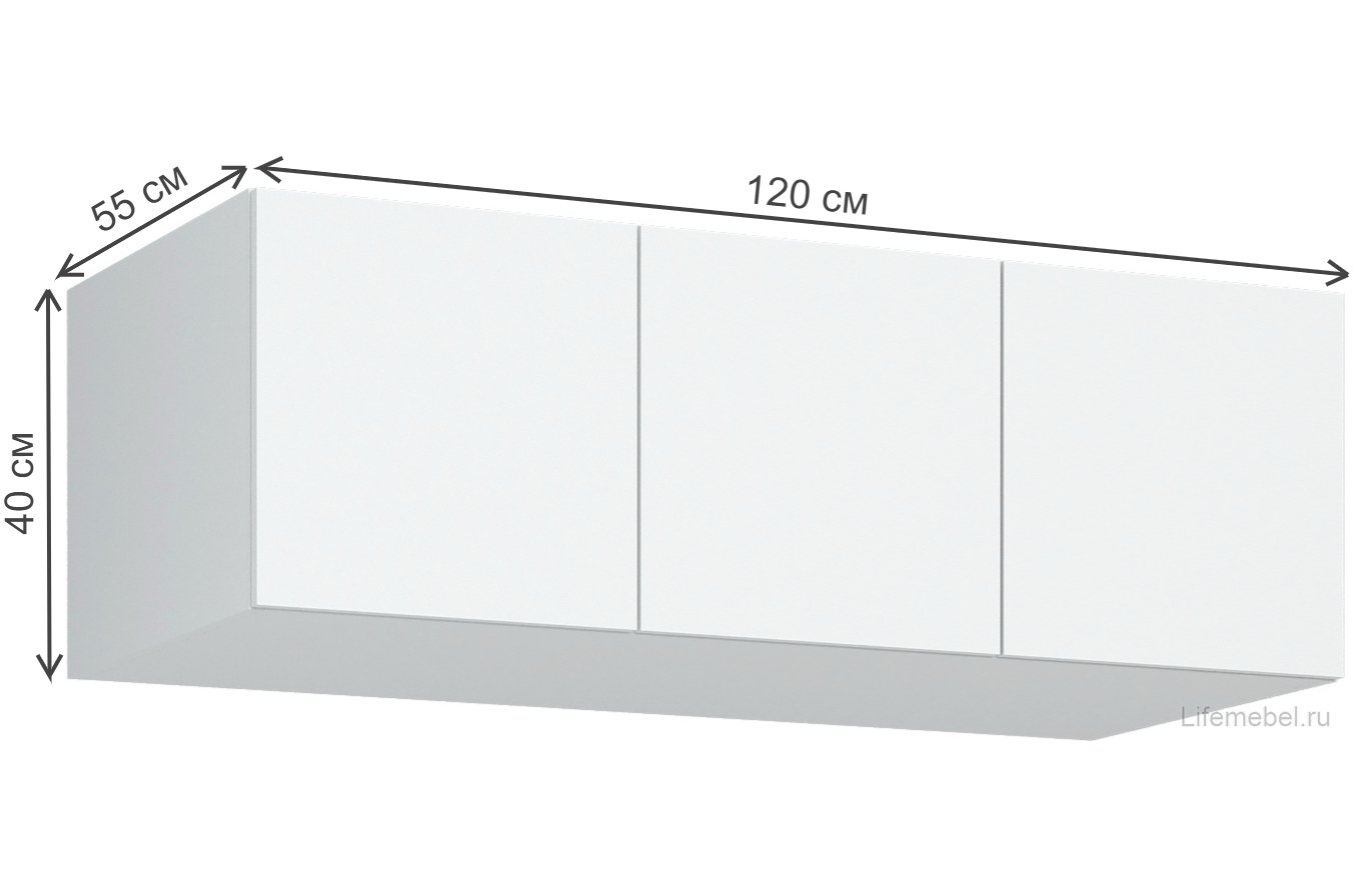 Шкаф Широн 1200 белый / белый с антресолью