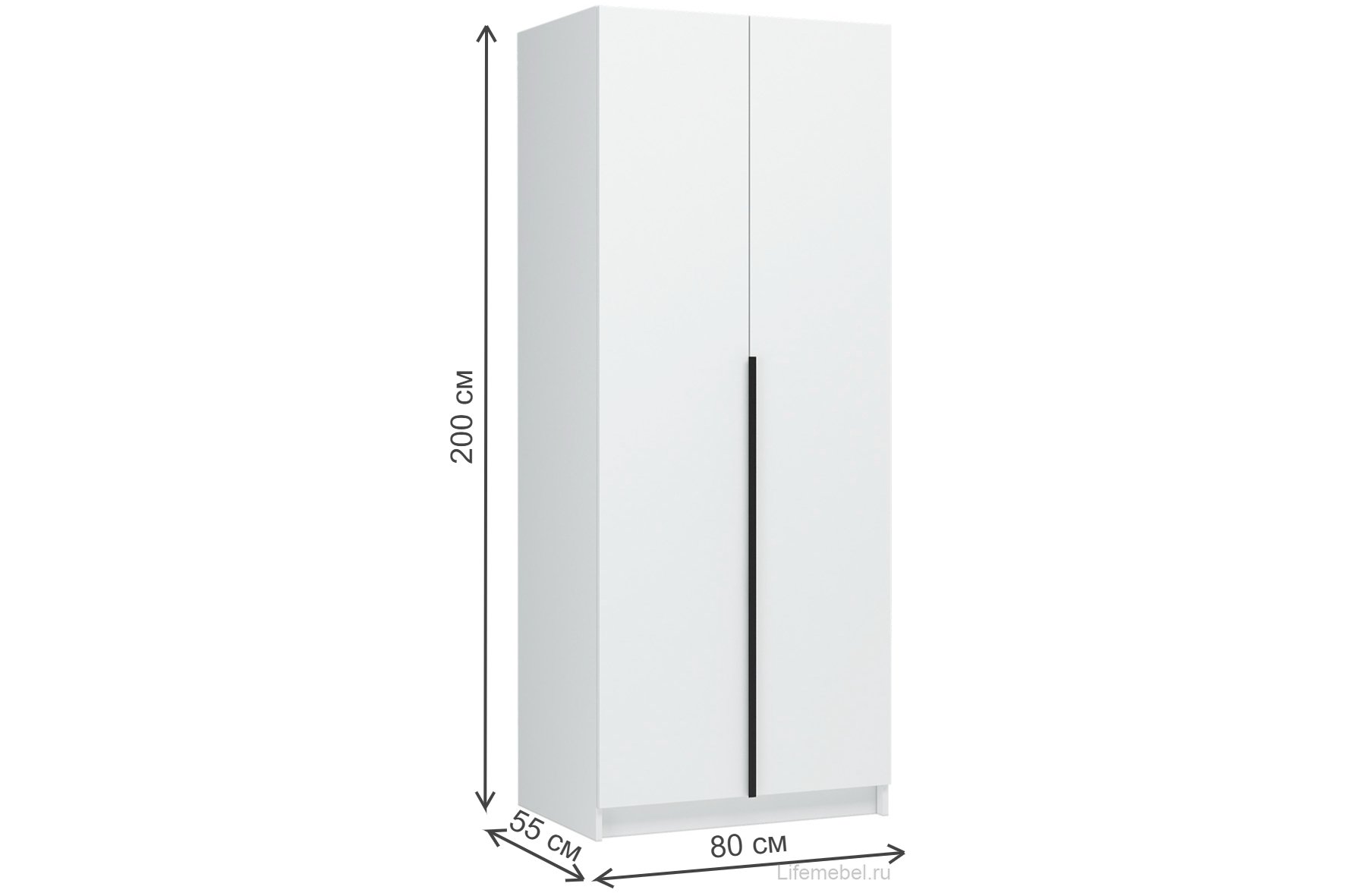 Шкаф Широн 800 белый / белый с антресолью