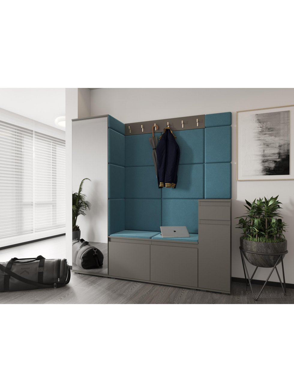 Шкаф Шторм однодверный серый графит