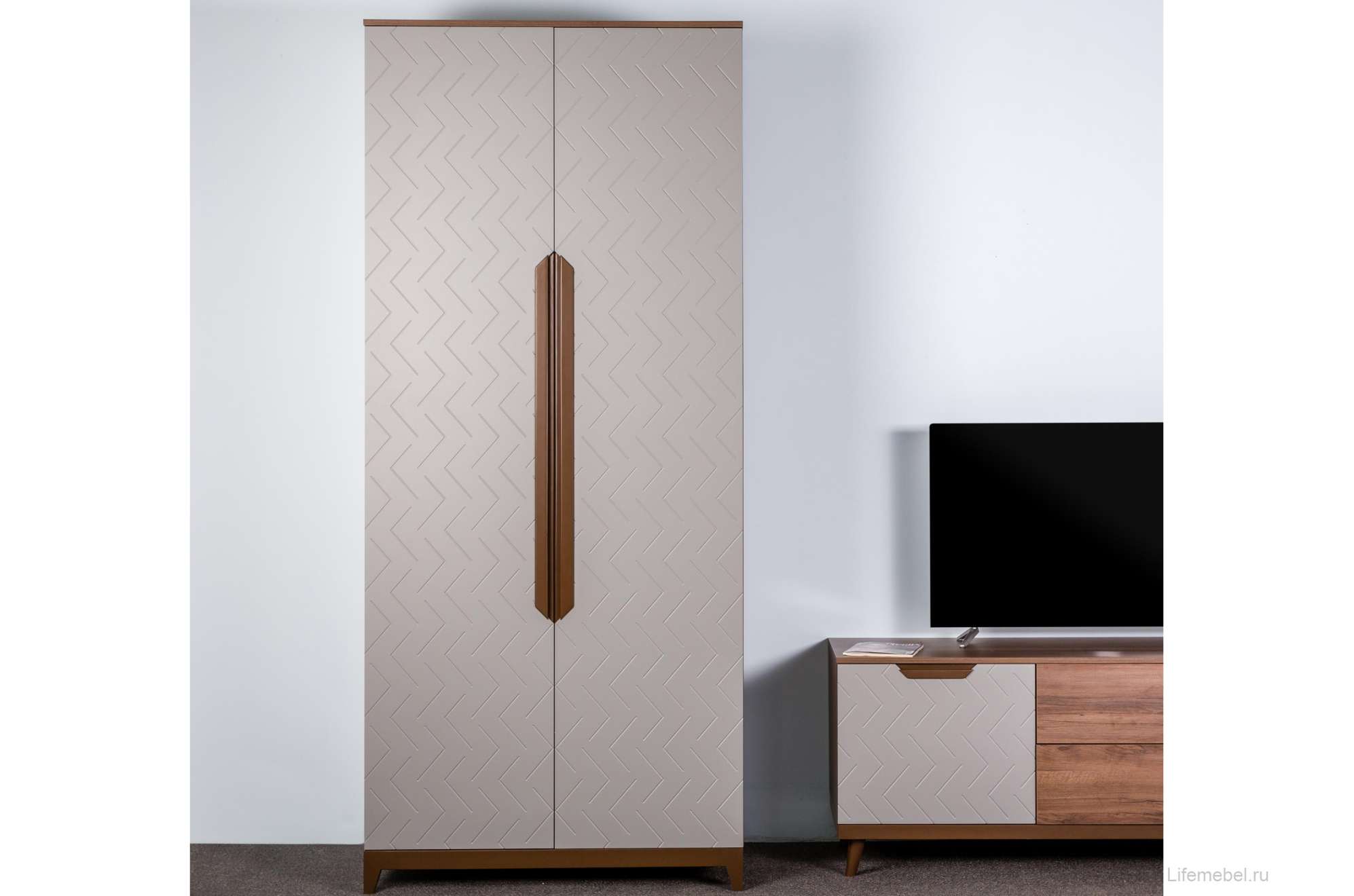 Шкаф Сканди Бежевый двухстворчатый