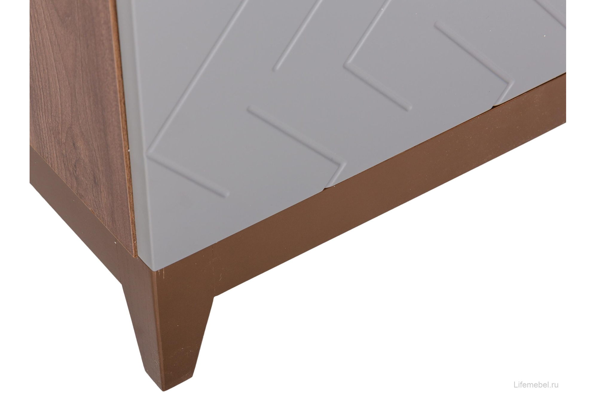 Шкаф Сканди грей / серый матовый / орех табак