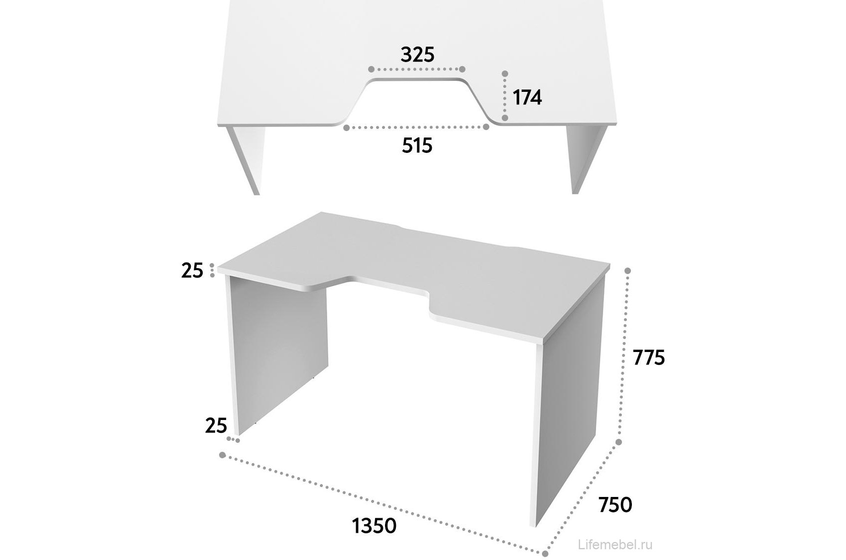 Компьютерный стол С-240 белый / белый