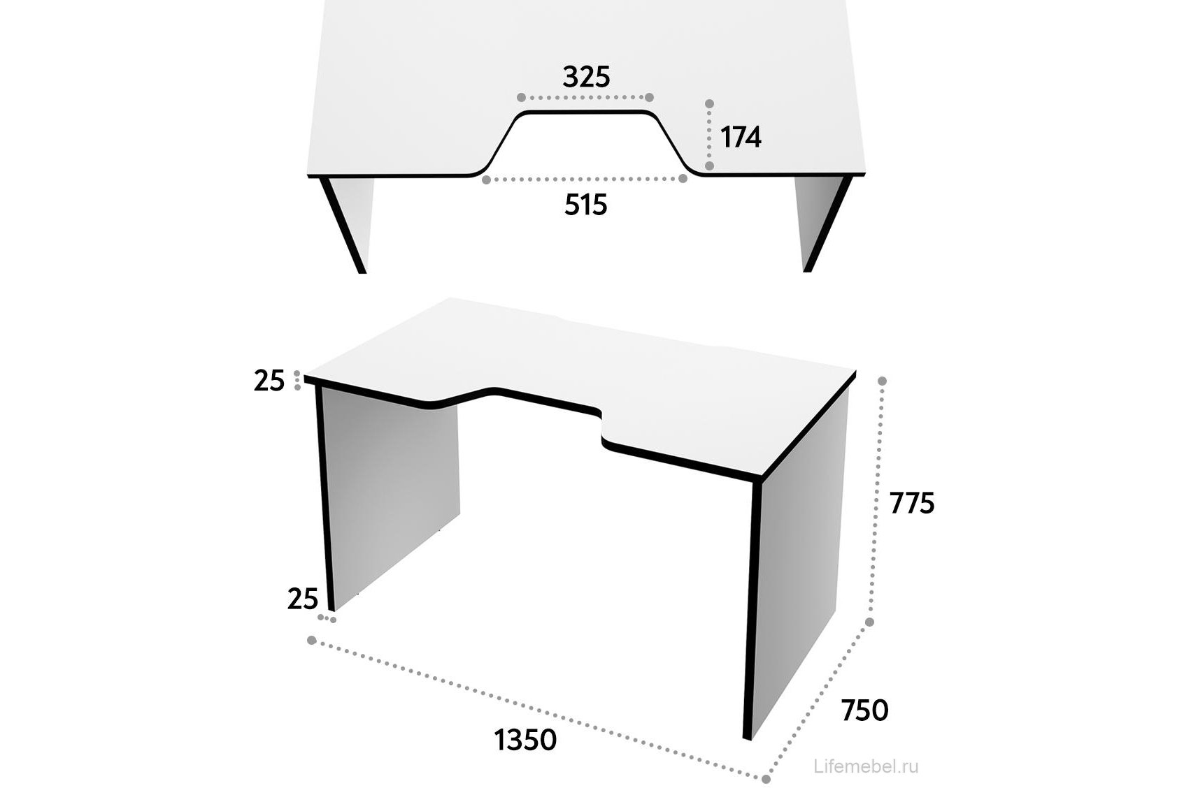 Компьютерный стол С-240 белый / черный