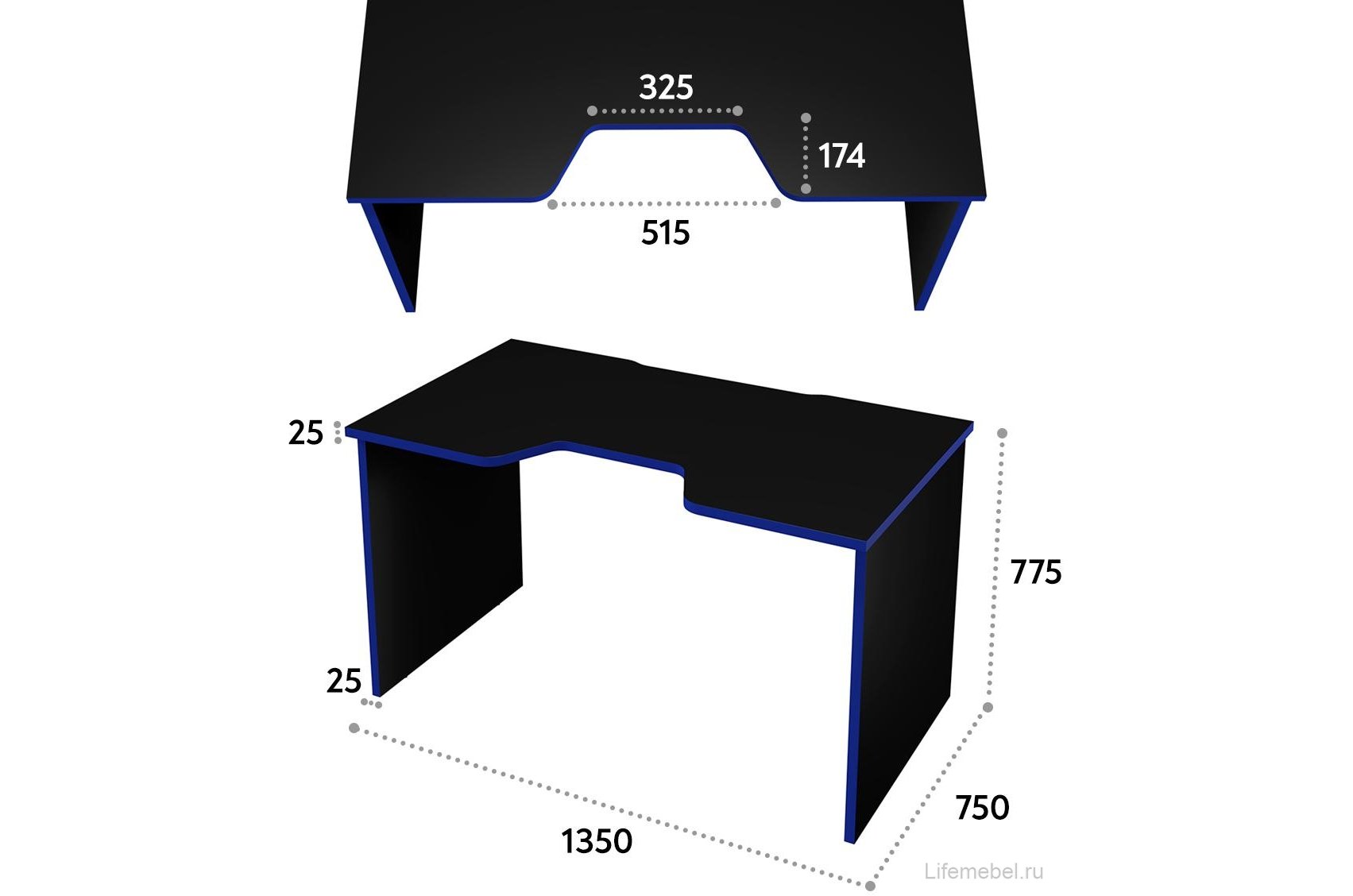 Компьютерный стол С-240 черный / синий