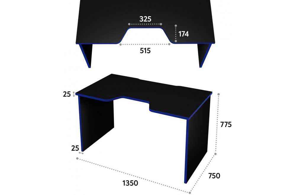 Компьютерный стол С-240 черный / синий Компьютерный стол С-240 черный / синий
