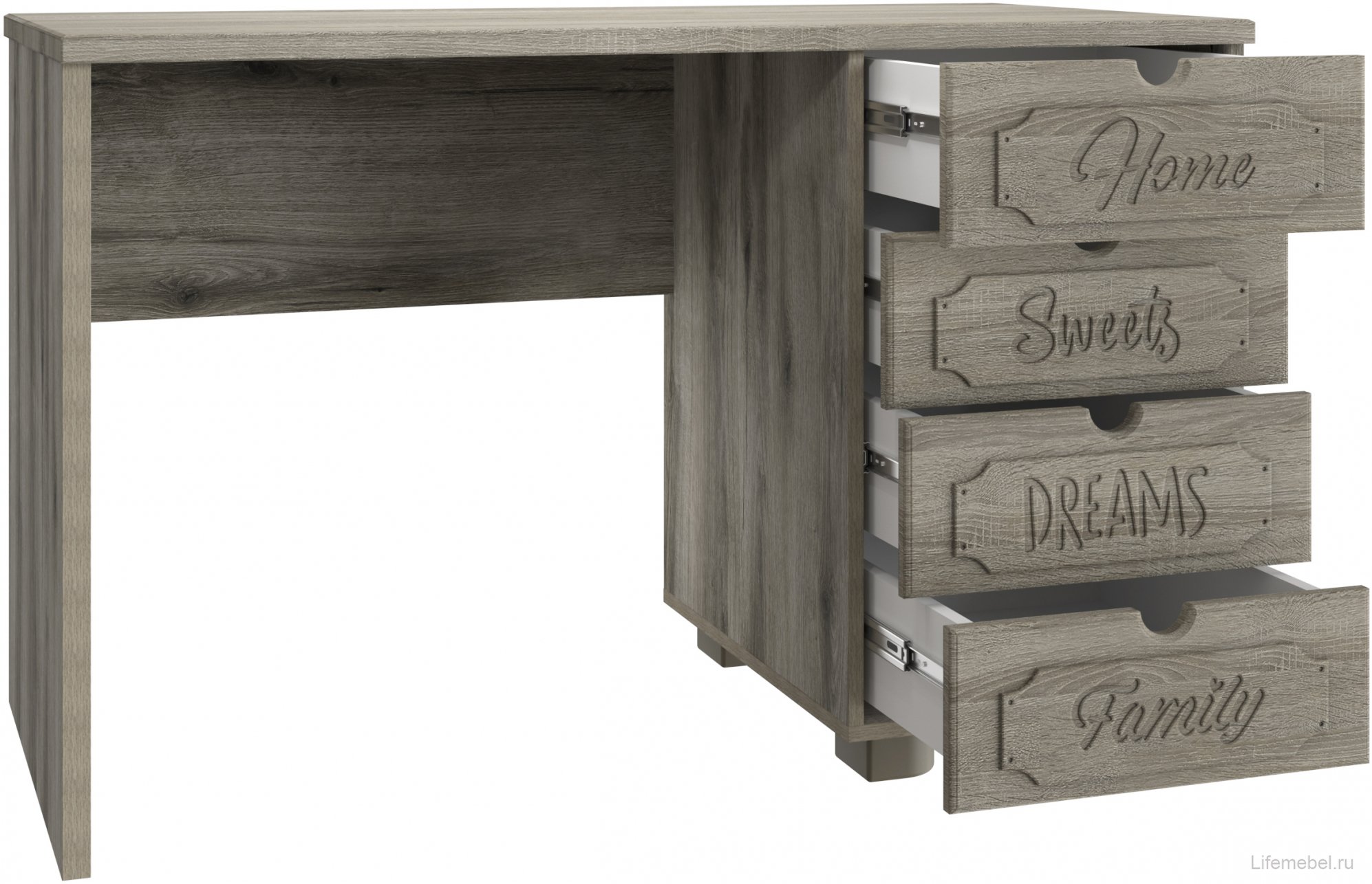 Письменный стол ДримСтар ДС-3 дуб эвок / дуб сонома темный