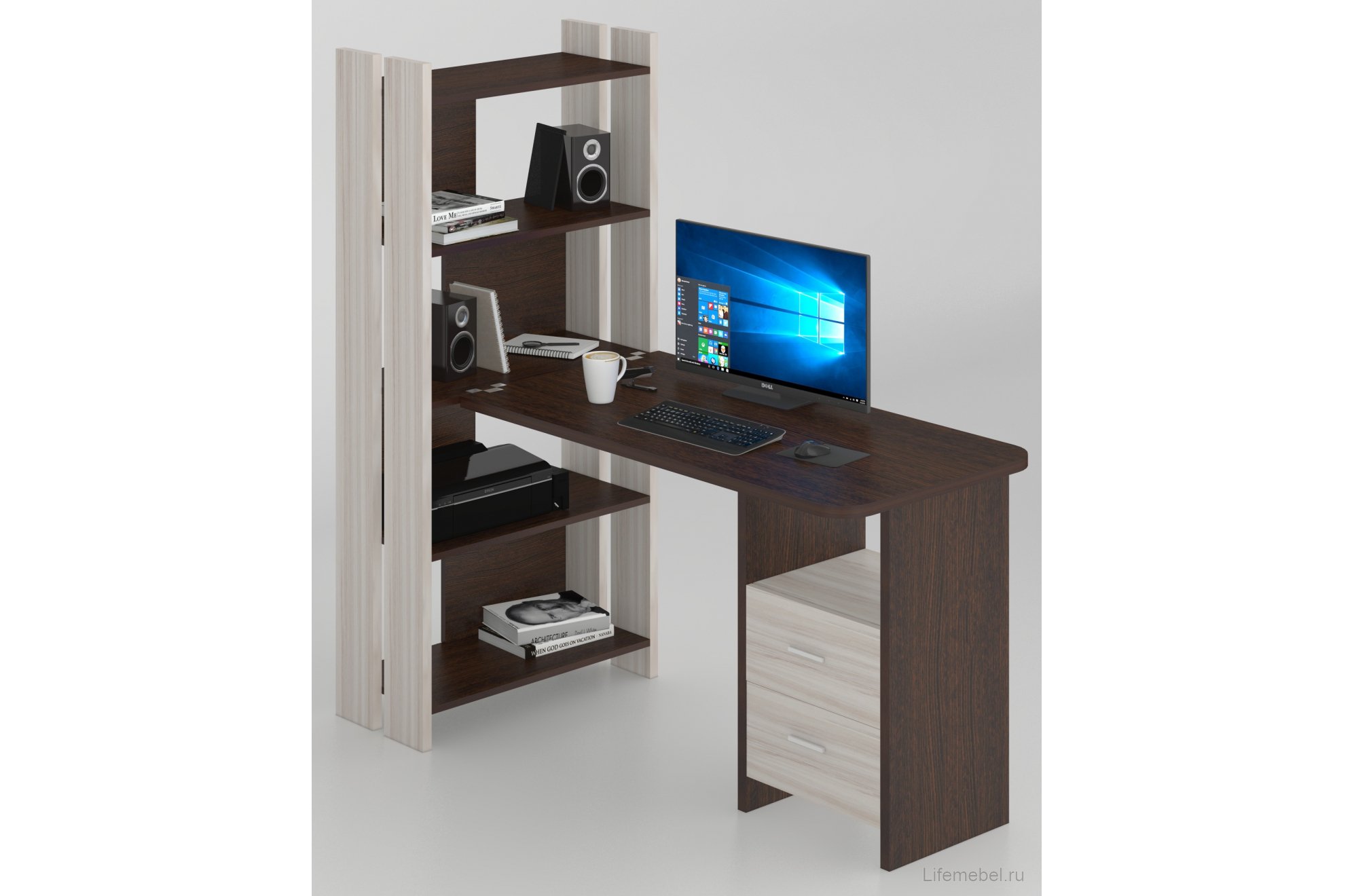 Письменный стол СТЛ-ОВ+С120РПрям КВ карамель / венге