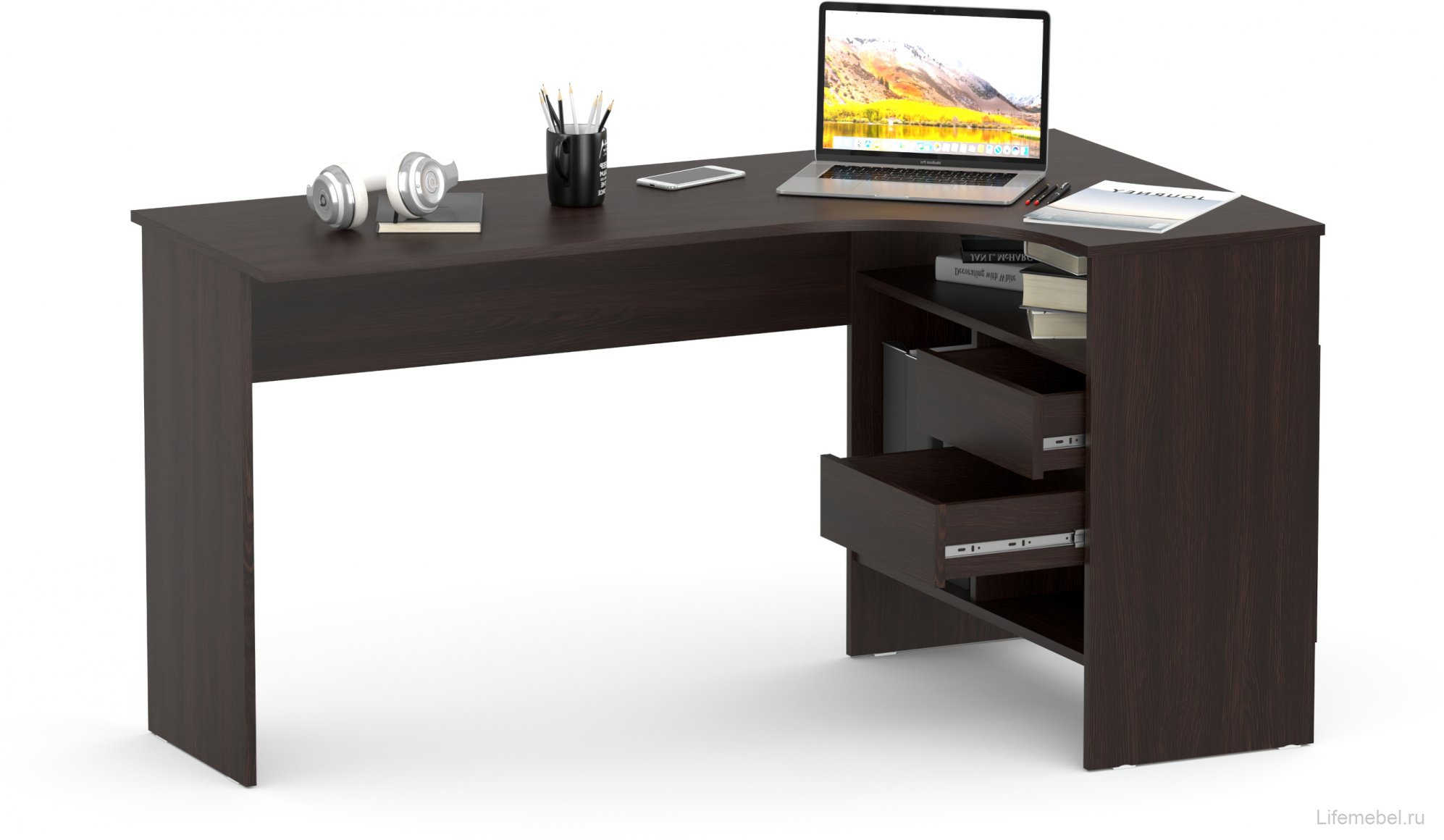 Стол письменный СПм-25 правый венге