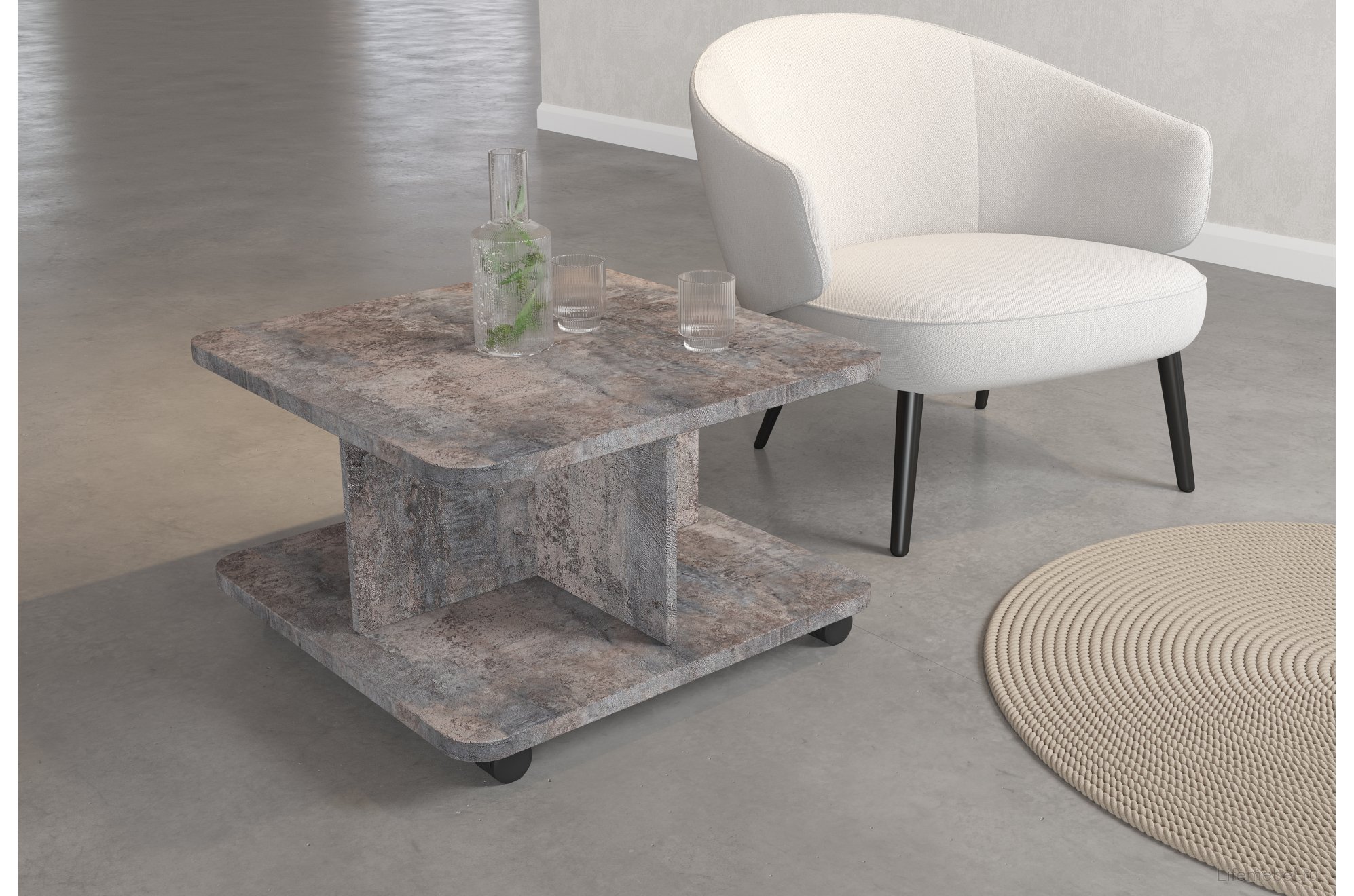 Стол журнальный квадратный BALANCE (640*640*400) ivory