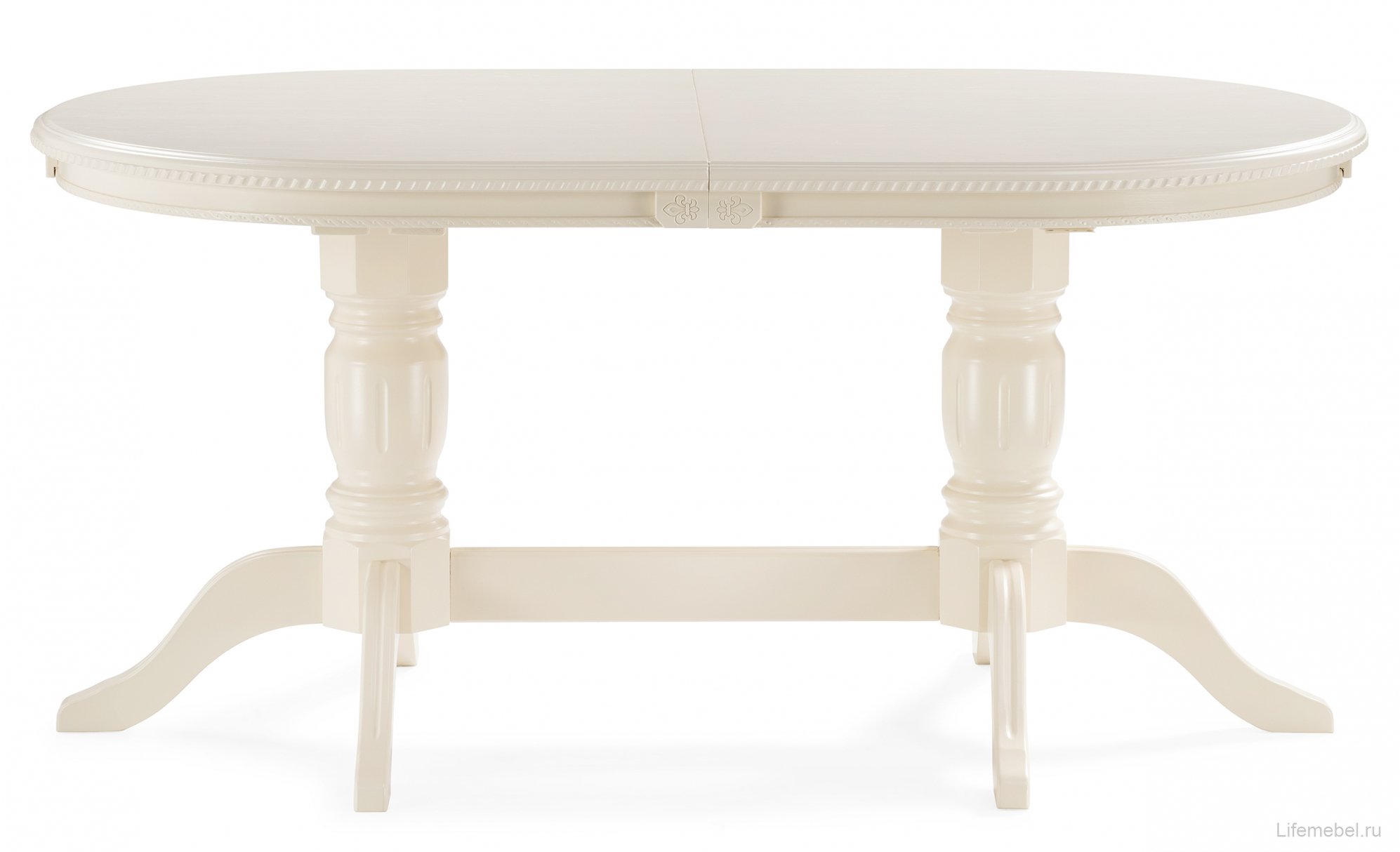 Деревянный стол Эвклаз овальный бежевый