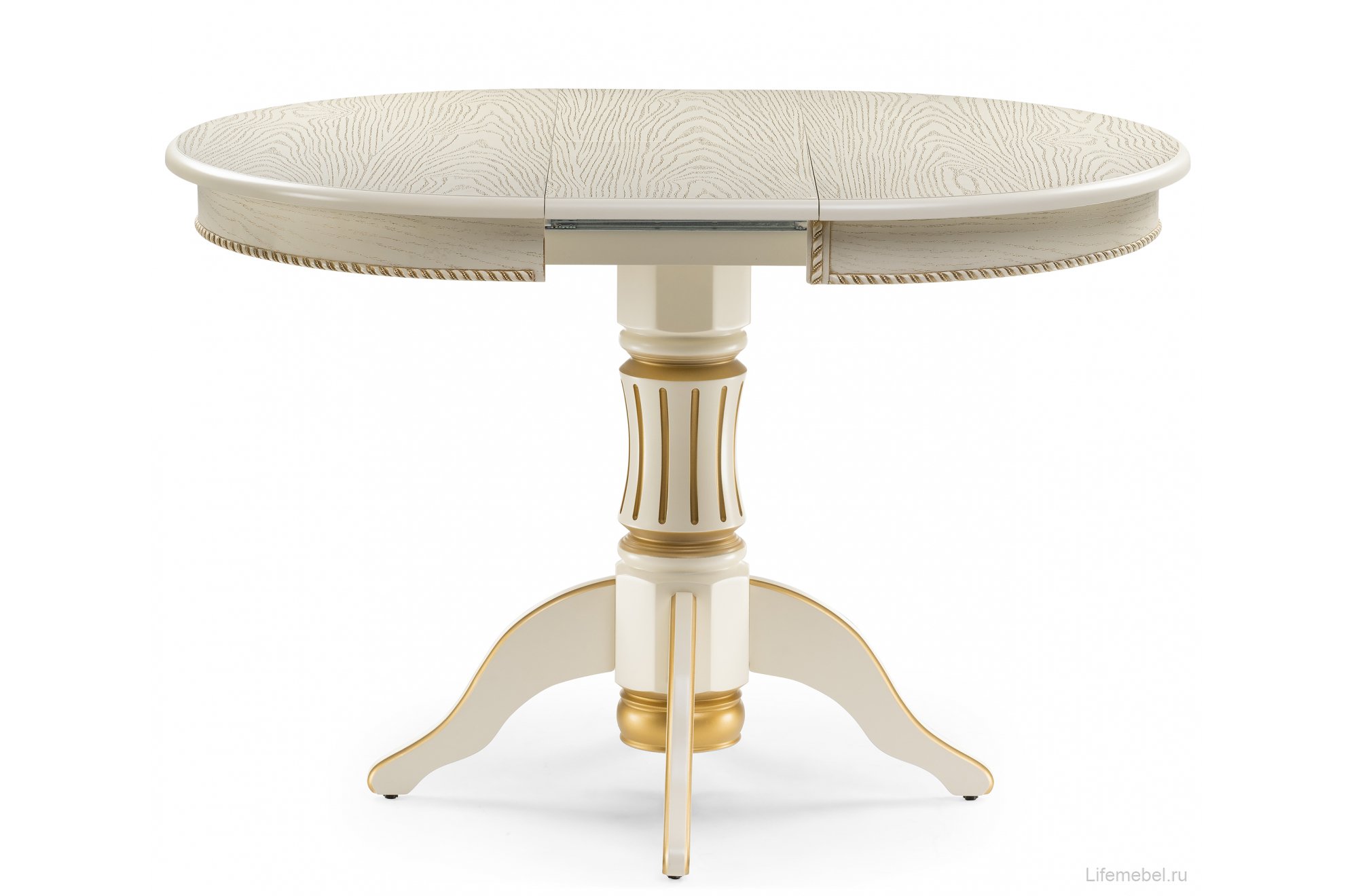 Деревянный стол Павия крем / золотая патина