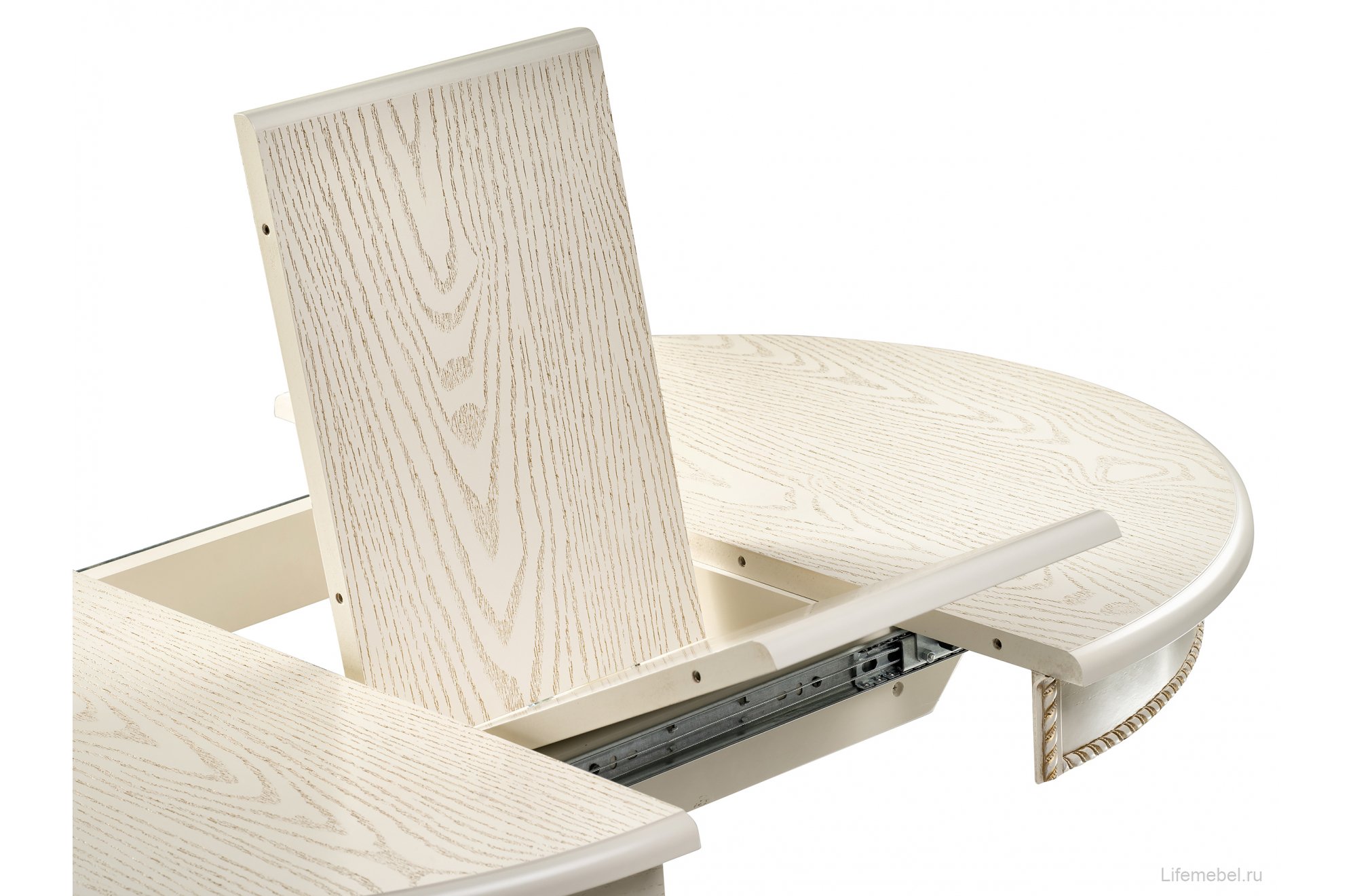 Деревянный стол Павия крем / золотая патина