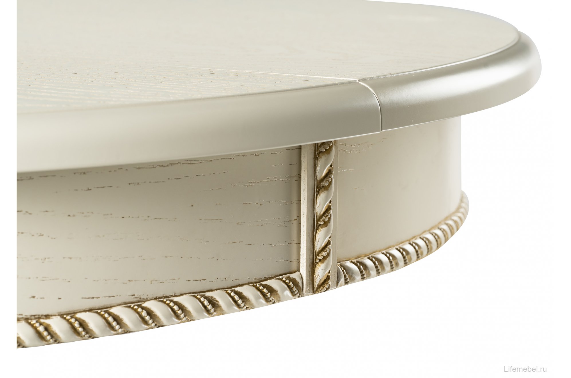 Деревянный стол Павия крем / золотая патина