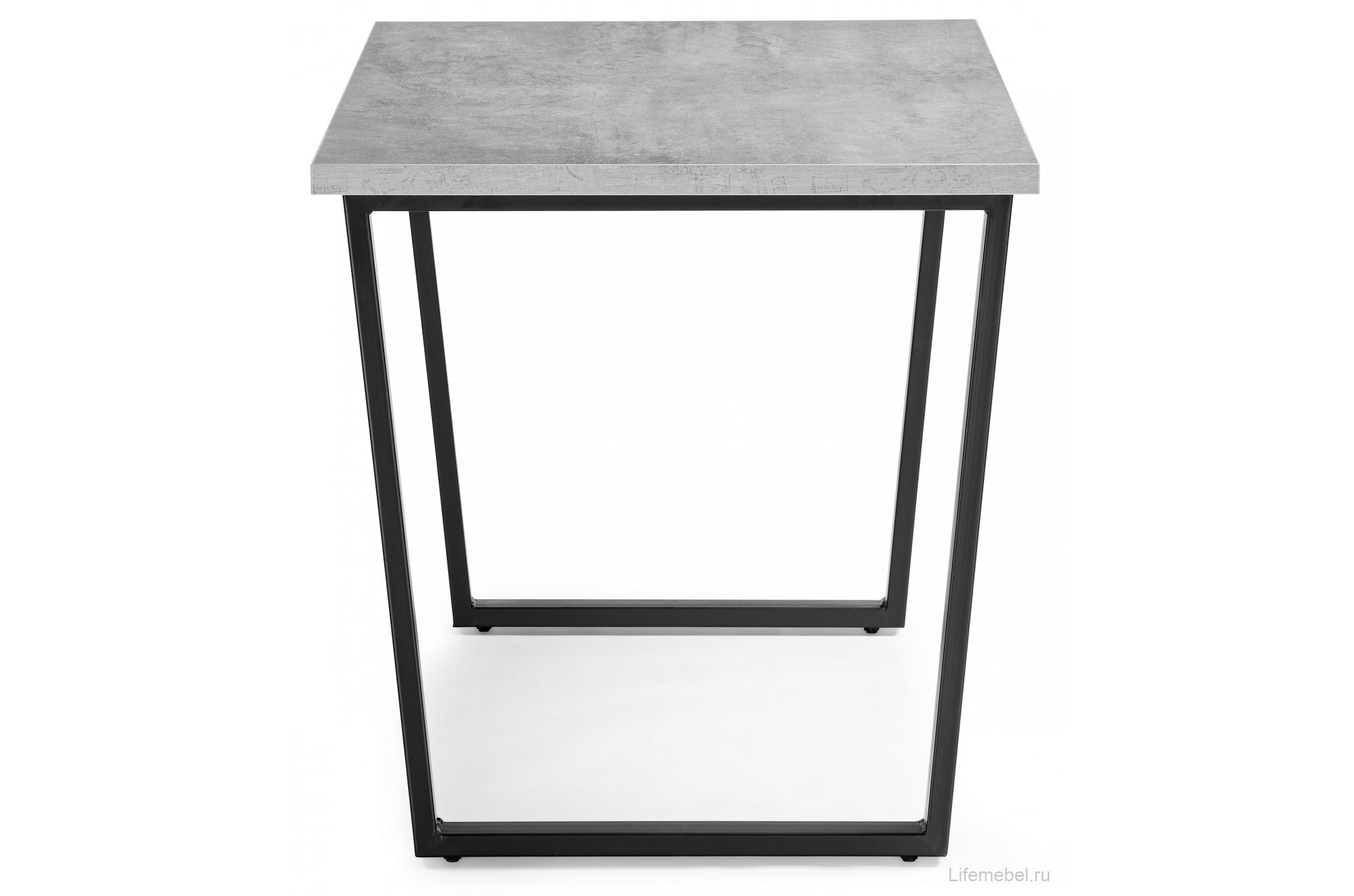 Стол Лота Лофт 140 25 мм черный матовый / бетон
