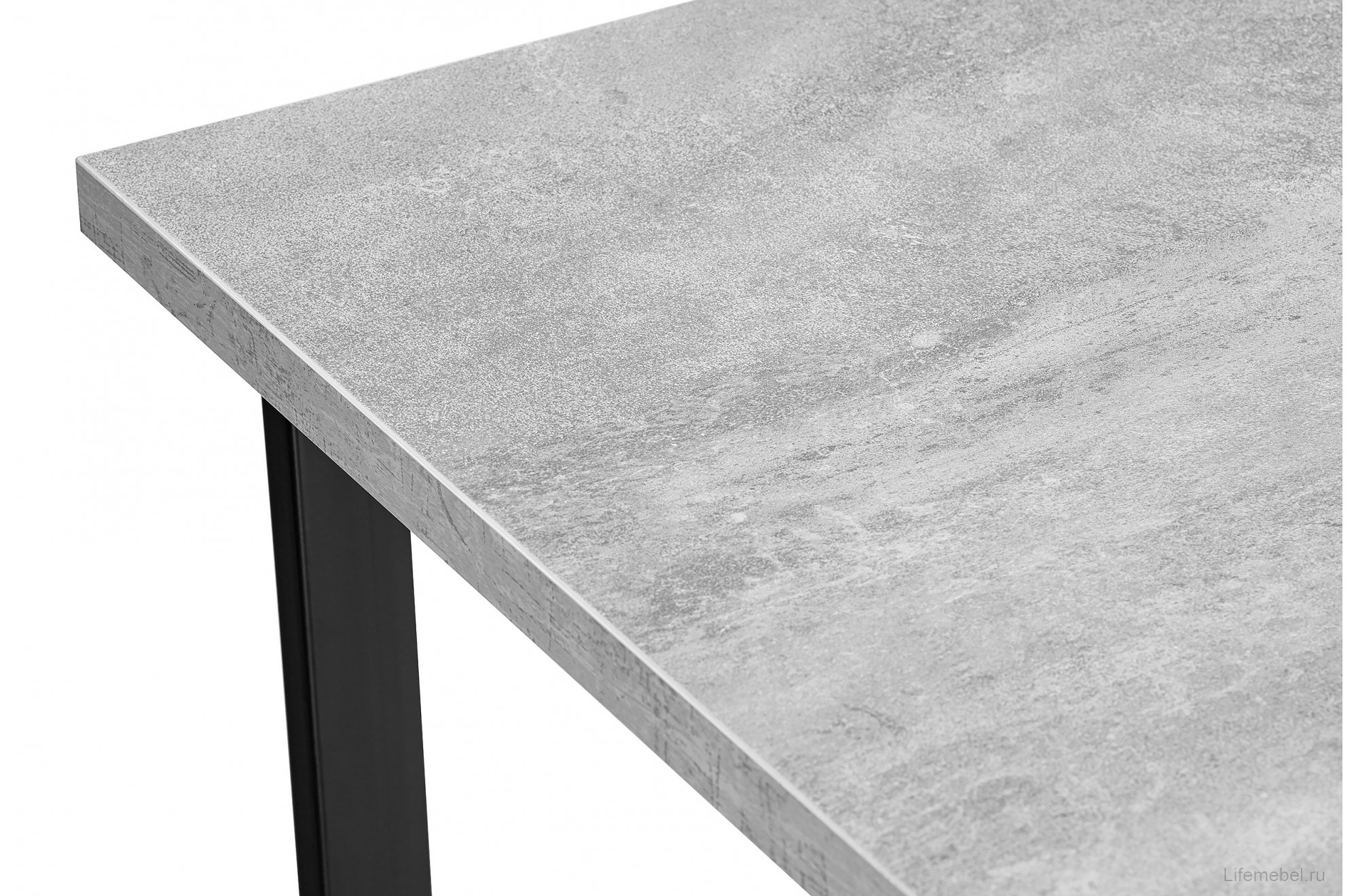 Стол Лота Лофт 140 25 мм черный матовый / бетон