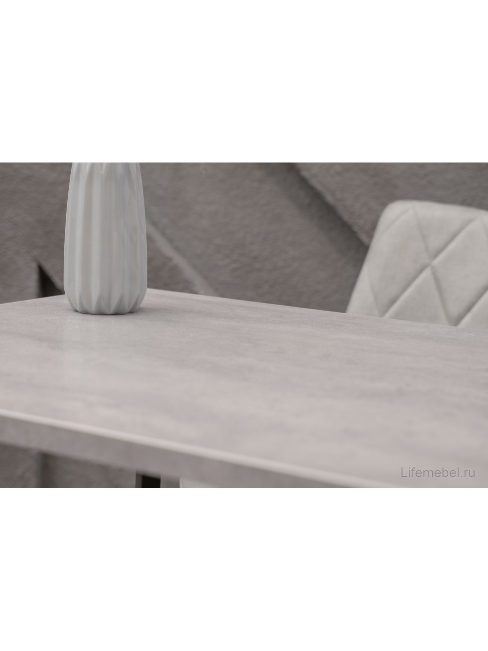 Стол Лота Лофт 140 25 мм черный матовый / бетон