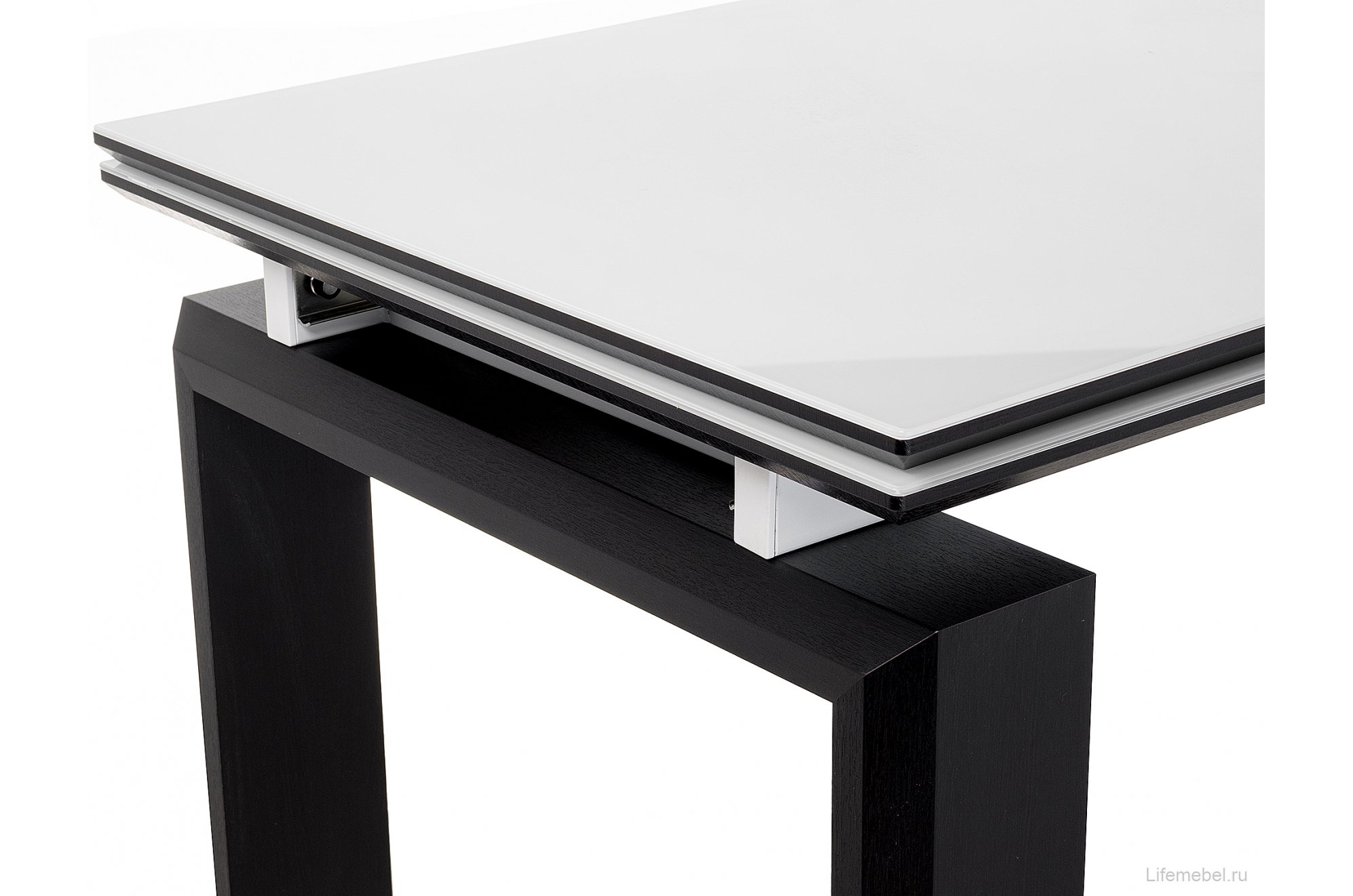 Стеклянный стол Давос белый / венге