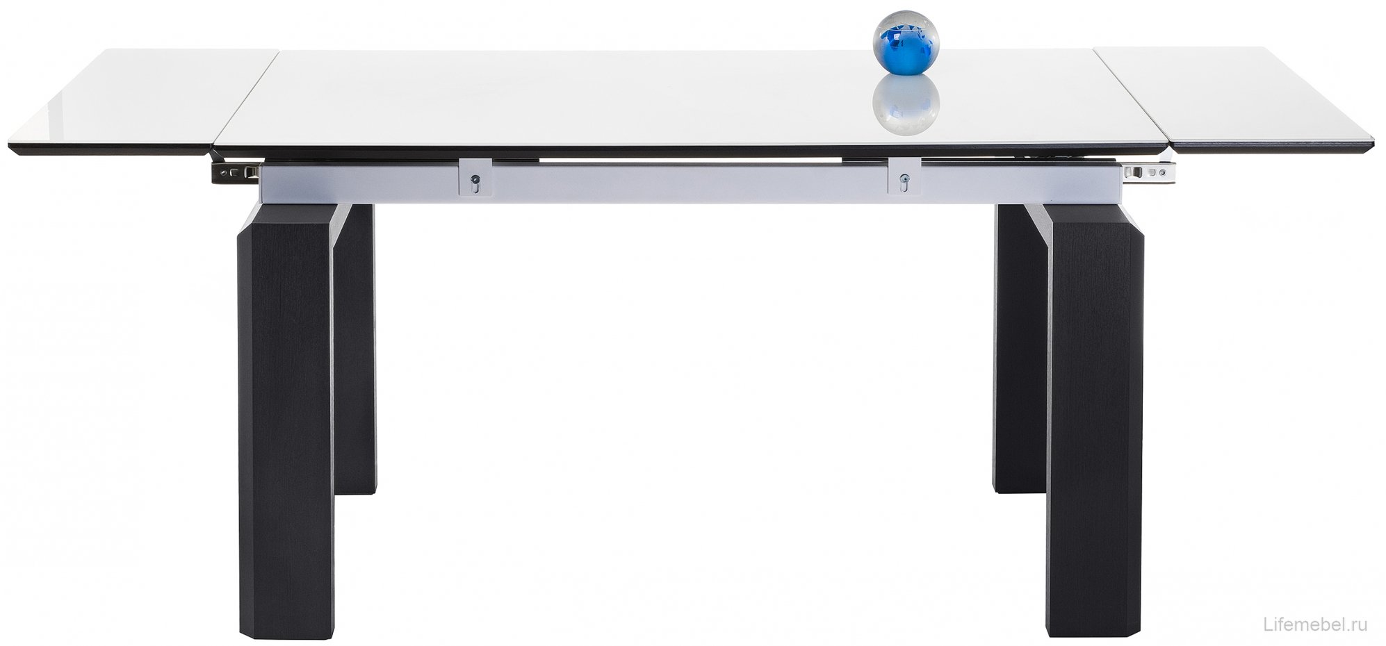 Стеклянный стол Давос белый / венге