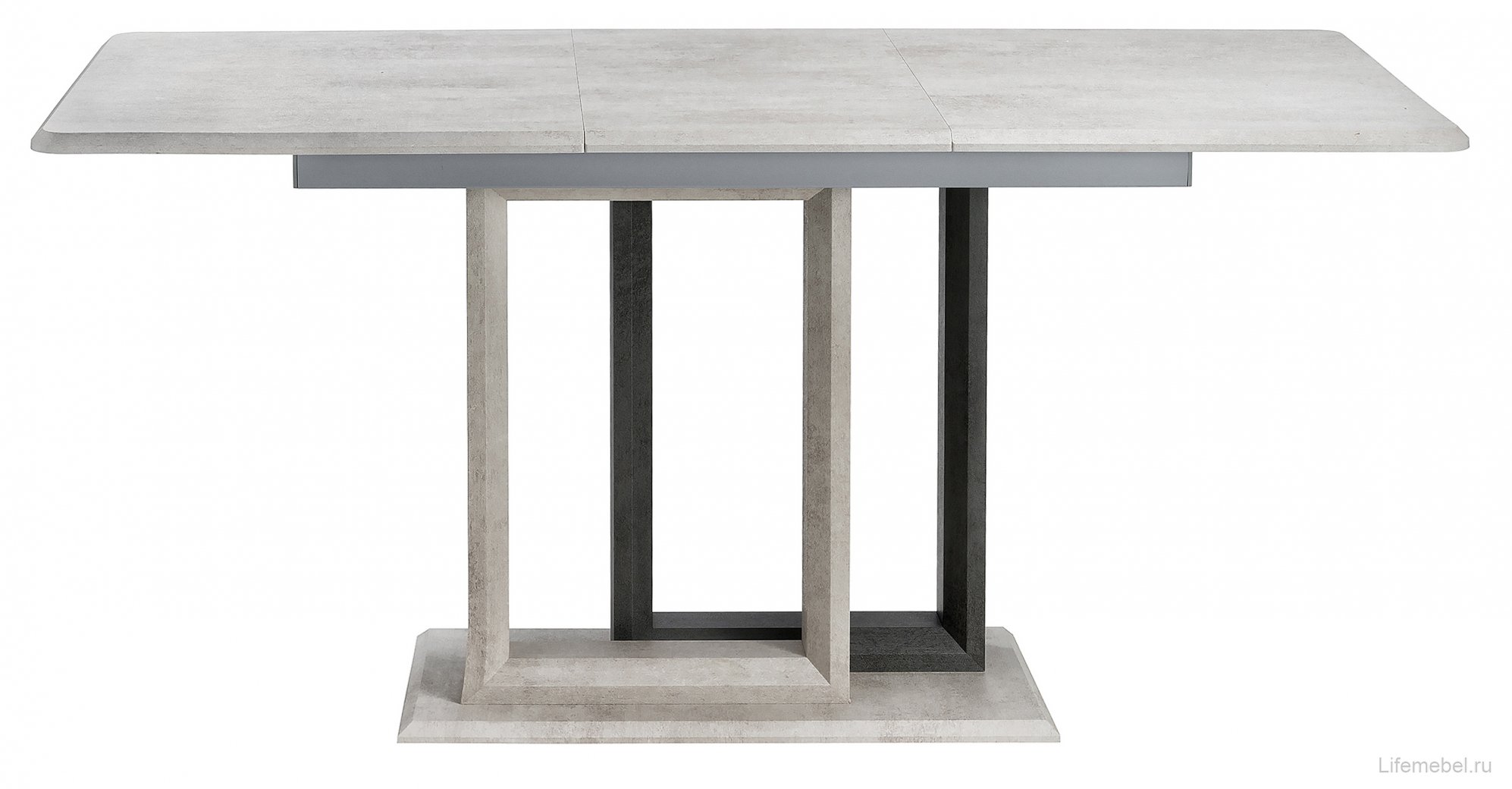 Стол на тумбе Санса 120 камень светлый / камень темный