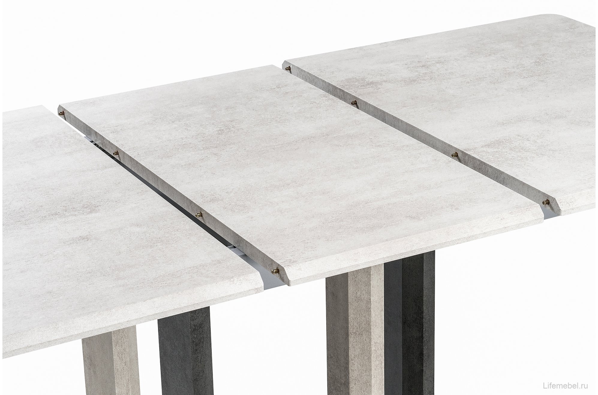 Стол на тумбе Санса 120 камень светлый / камень темный