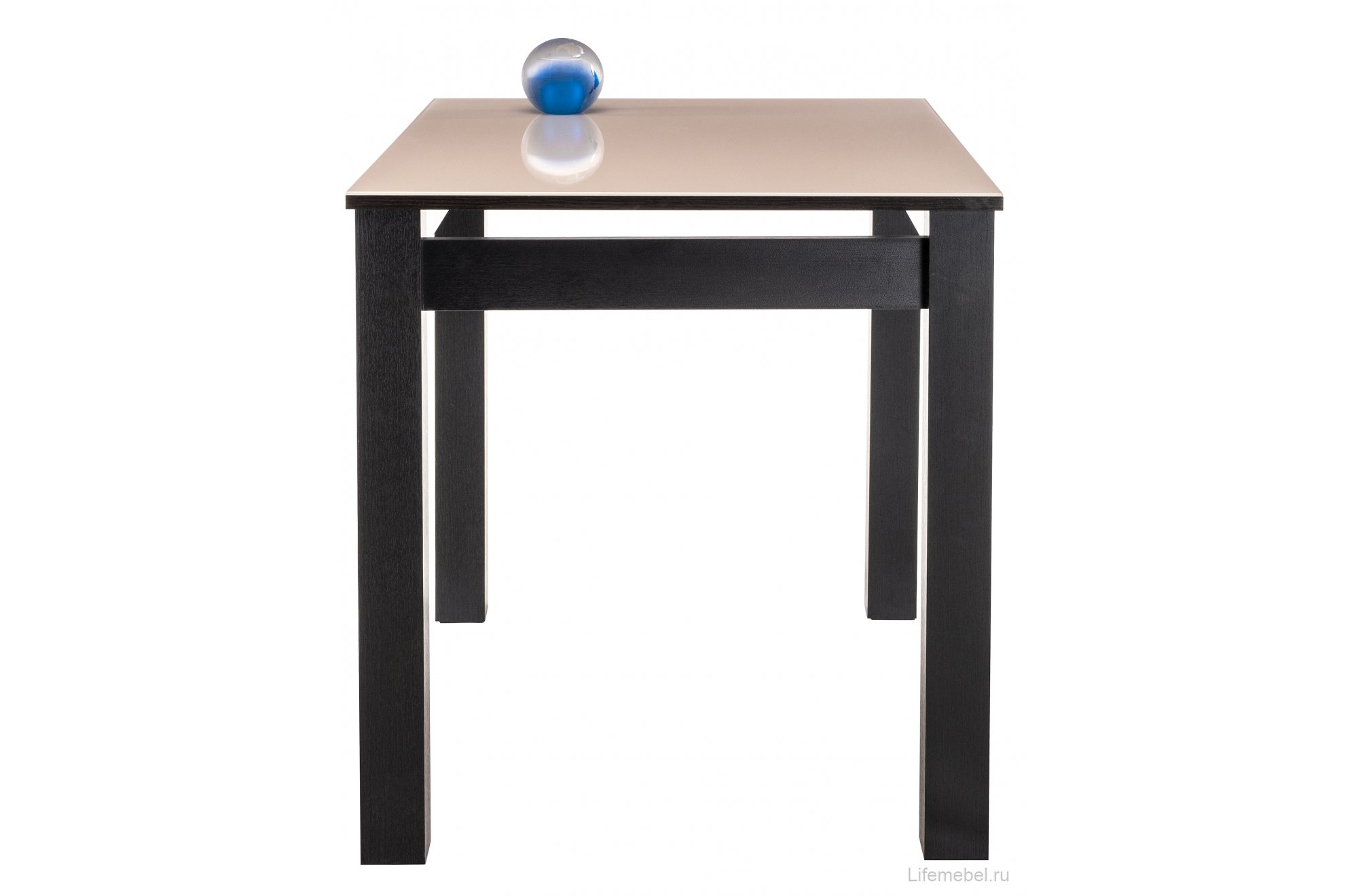 Стеклянный стол Раймунд бежевый / венге