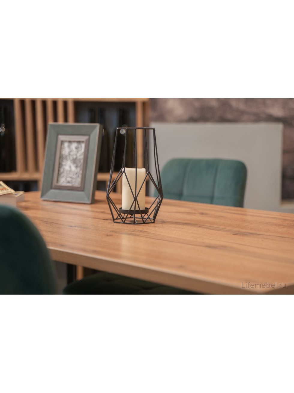 Стол Тринити Лофт 120 25 мм черный матовый / дуб делано темный