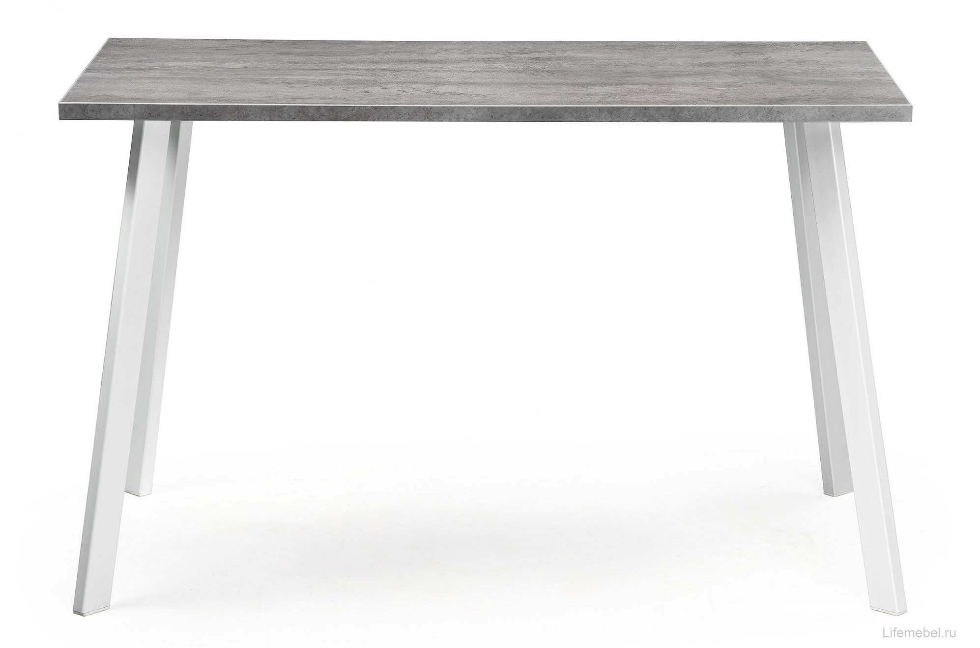 Деревянный стол Тринити Лофт 140х80 бетон светлый / белый матовый