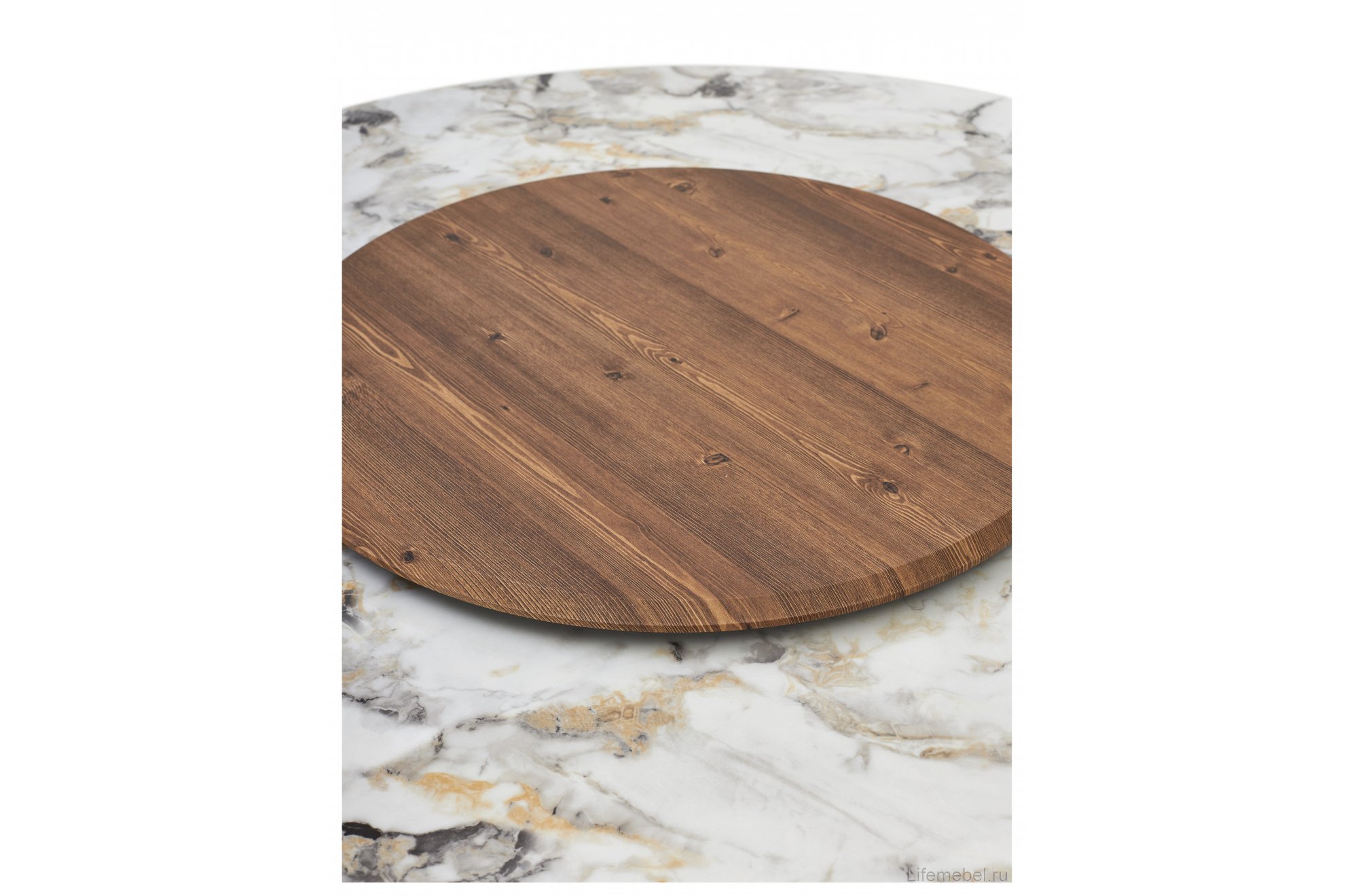 Керамический стол Колизей d140 arctic ocean белый мрамор керамика / черный