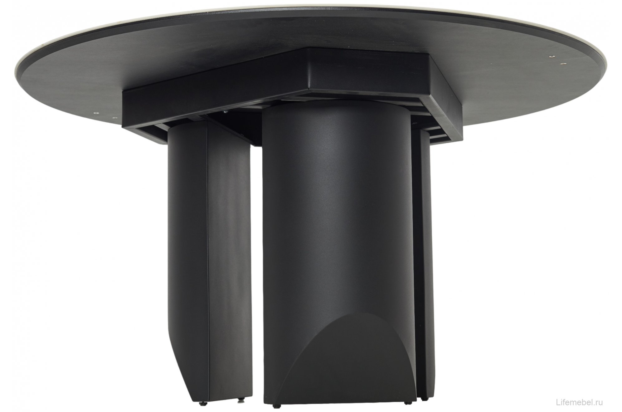 Керамический стол Колизей d140 arctic ocean белый мрамор керамика / черный