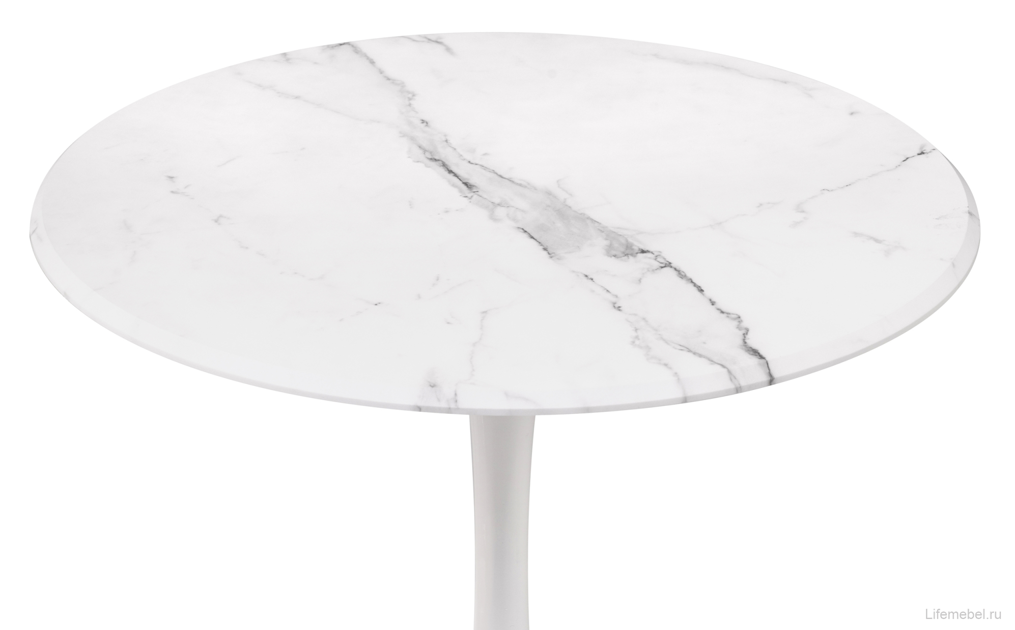 Стол Тулип 80х73 мрамор белый / белый