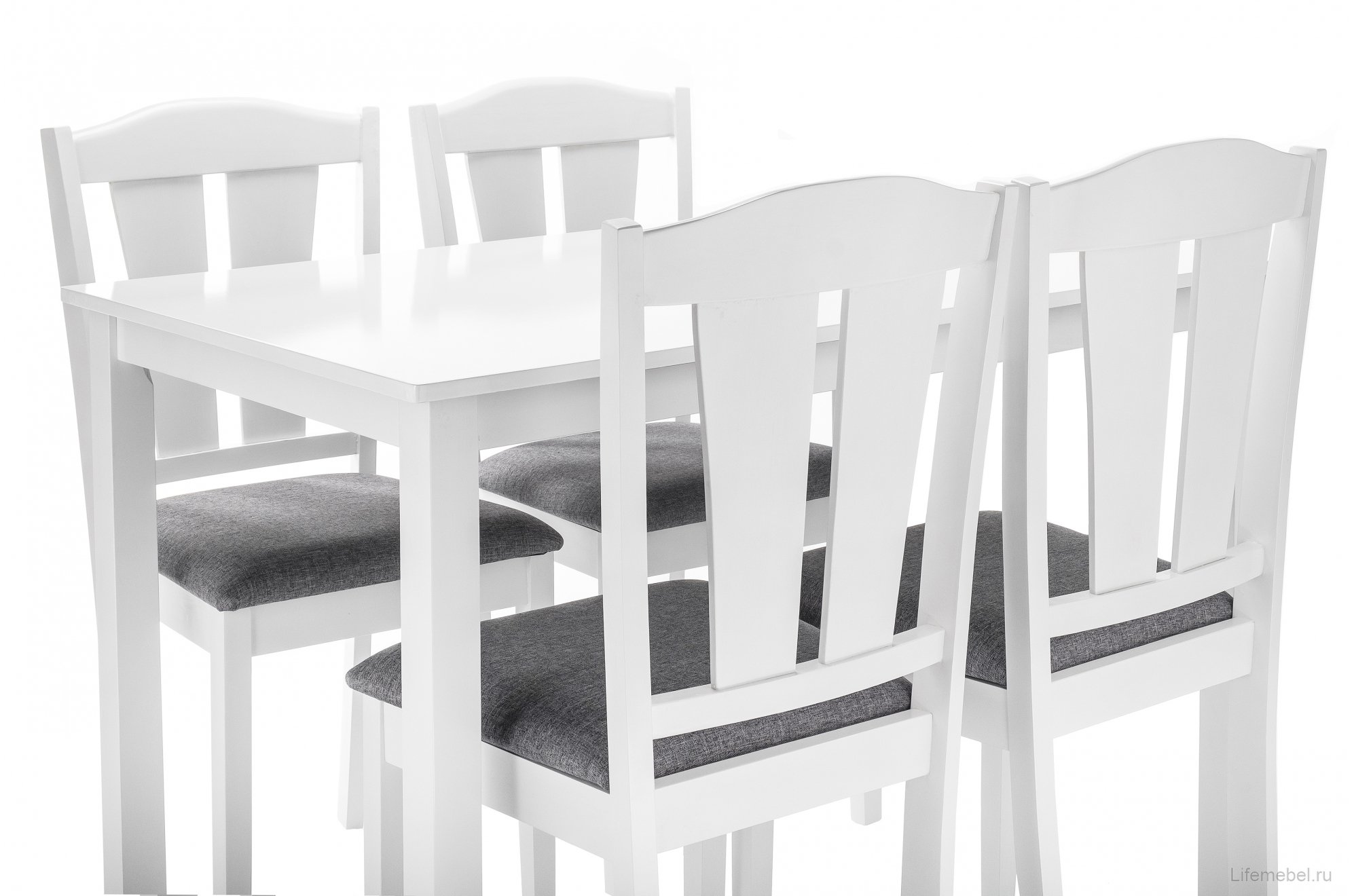 Обеденная группа Mali (стол и 4 стула) white / grey