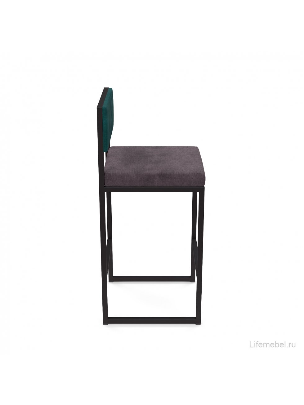 Барный стул Барнс-65 (400*400*650/900) velur grey/velur azure/черный