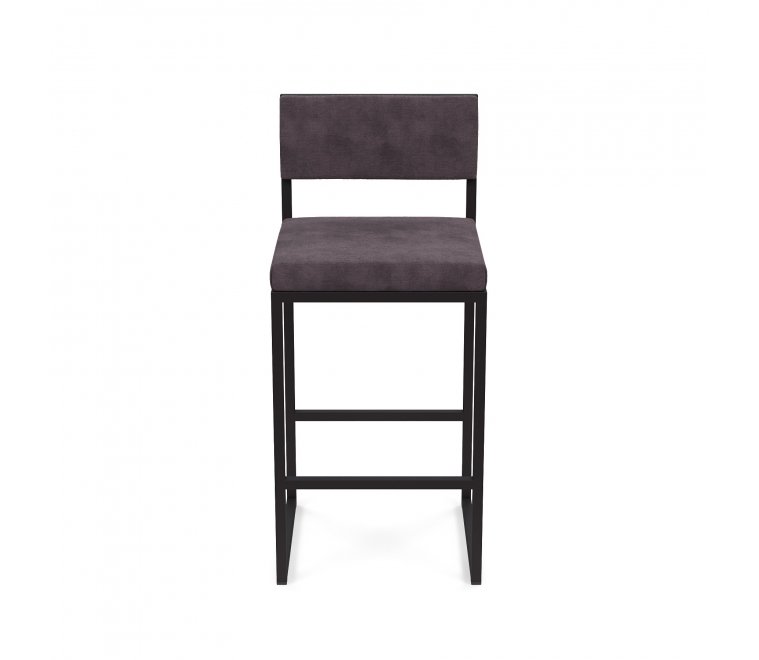 Барный стул Барнс-65 (400*400*650/900) velur grey/velur grey/черный Барный стул Барнс-65 (400*400*650/900) velur grey/velur grey/черный