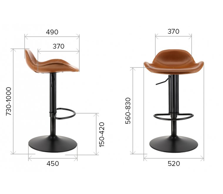 Барный стул Everprof Glory экокожа черный Барный стул Everprof Glory экокожа черный