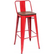 красный глянцевый / темное дерево