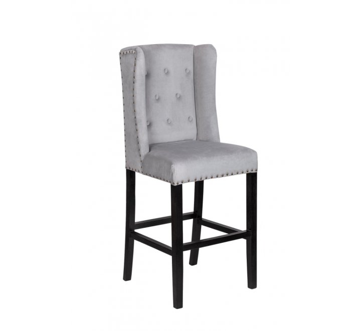 Дизайнерский барный стул Skipton Grey Velvet Дизайнерский барный стул Skipton Grey Velvet