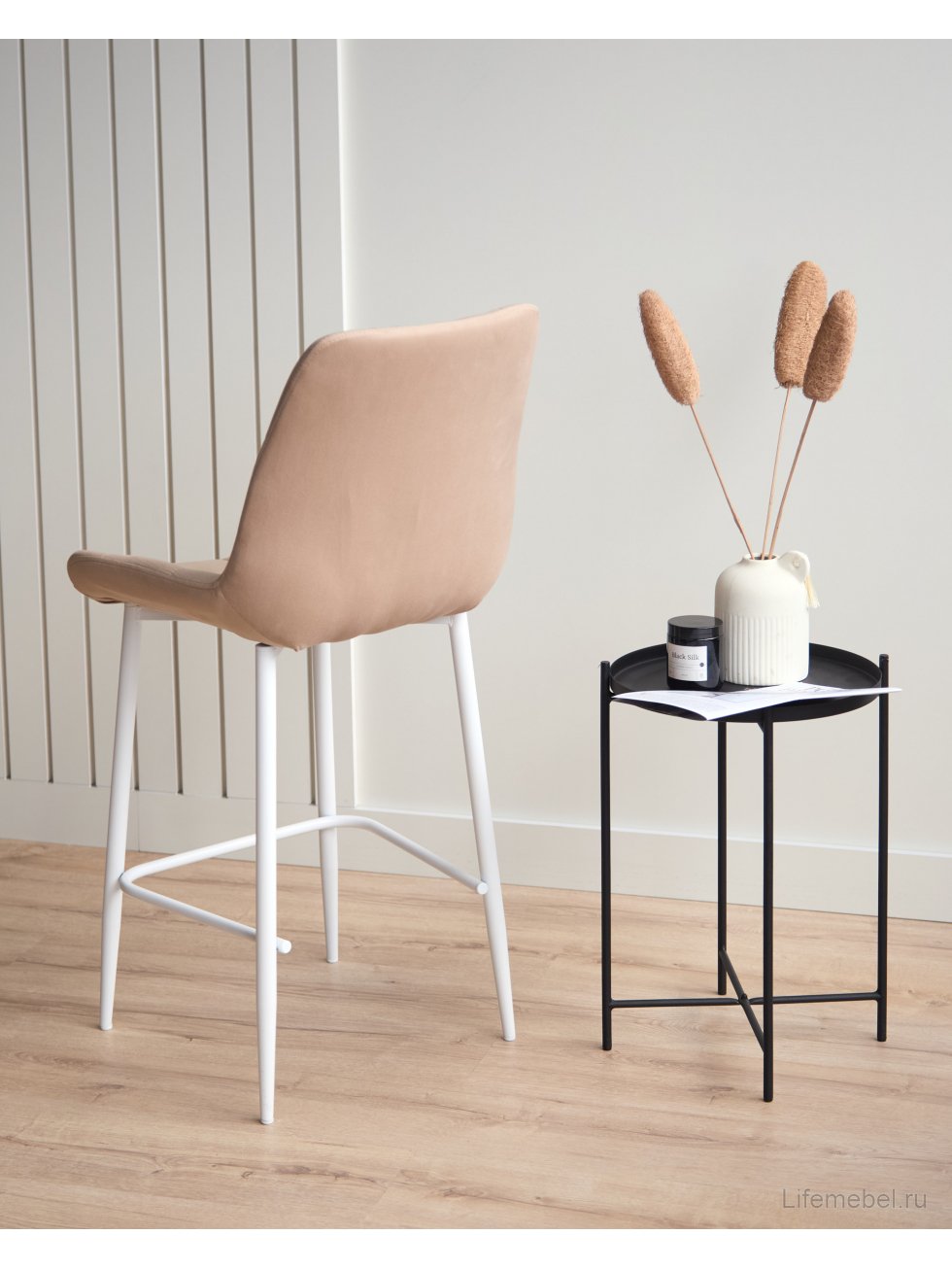 Полубарный стул Челси бежевый (zd 210) / белый