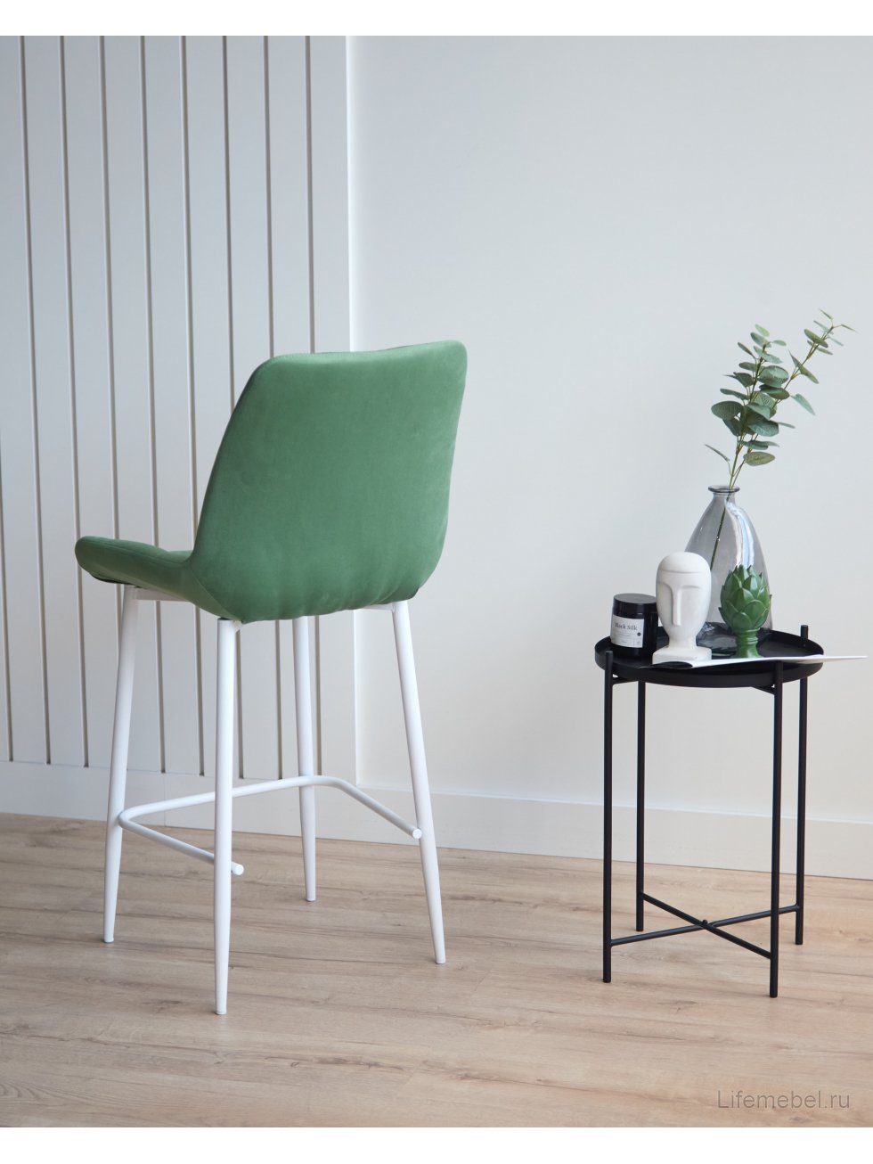 Полубарный стул Челси фисташковый (zd 651) / белый