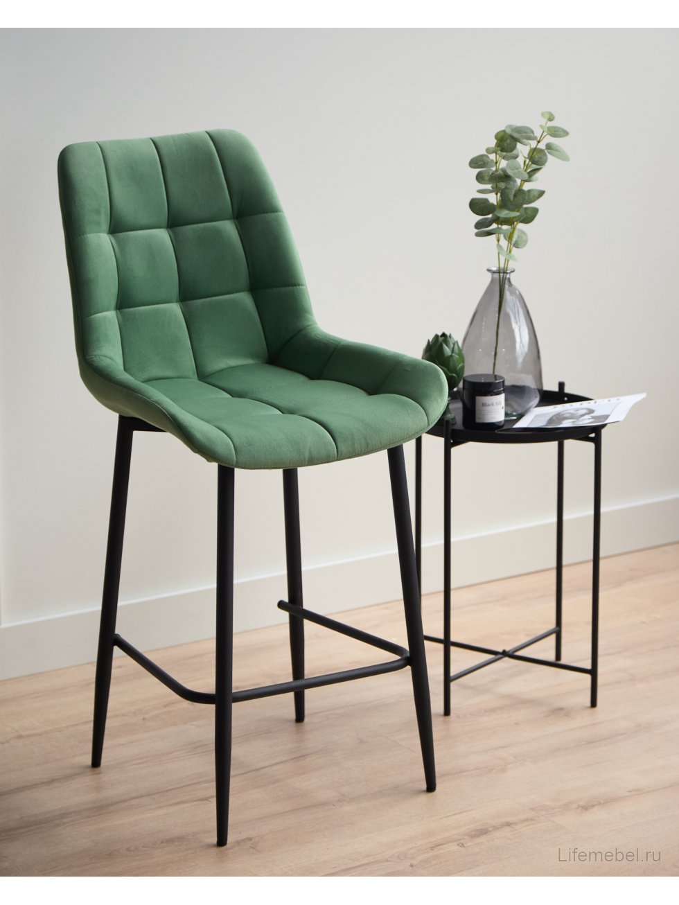 Полубарный стул Челси фисташковый (zd 651) / черный