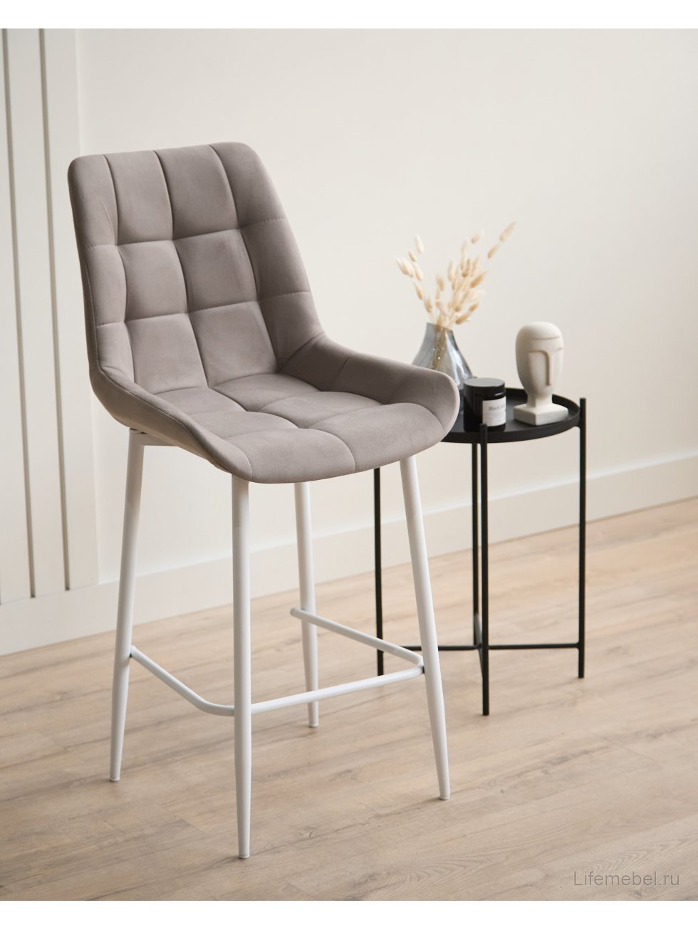 Полубарный стул Челси латте (zd 290) / белый