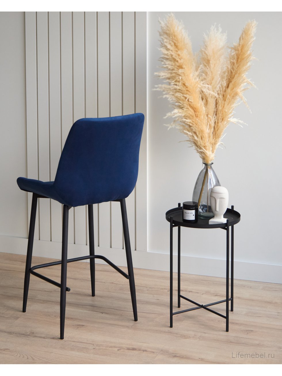 Полубарный стул Челси синий (zd 798) / черный