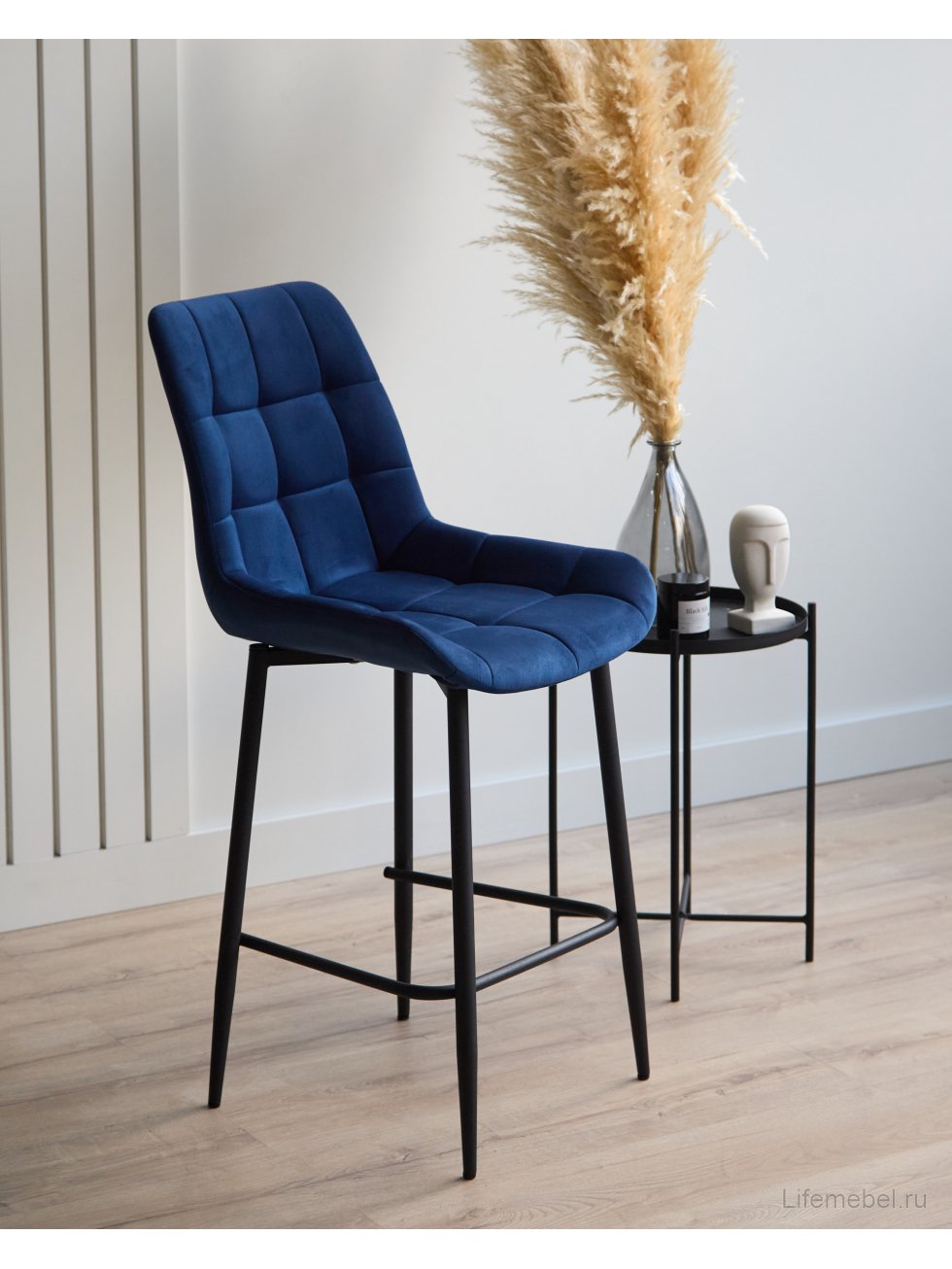 Полубарный стул Челси синий (zd 798) / черный