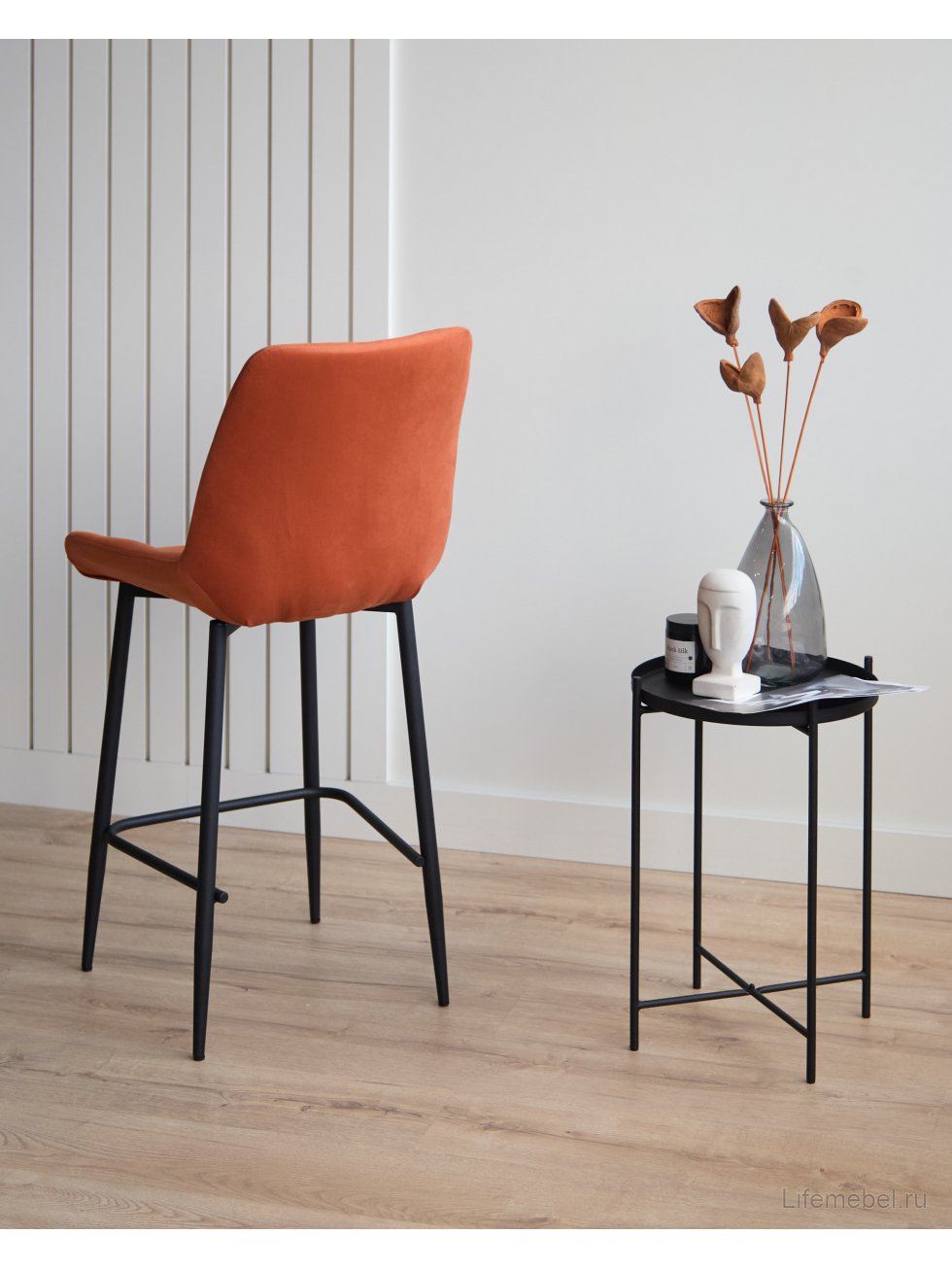 Полубарный стул Челси терракотовый (zd 432) / черный