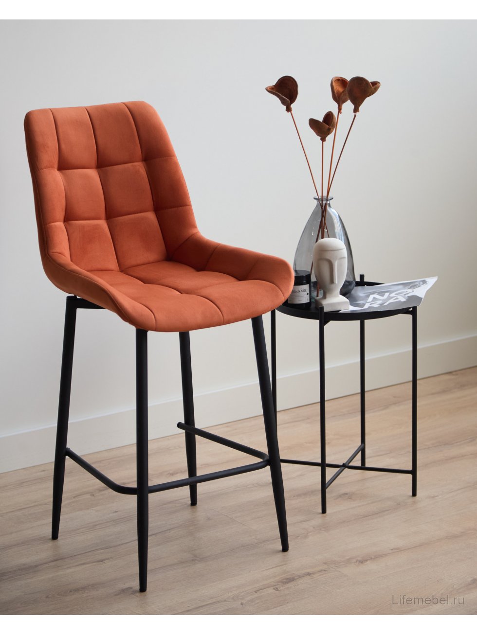 Полубарный стул Челси терракотовый (zd 432) / черный